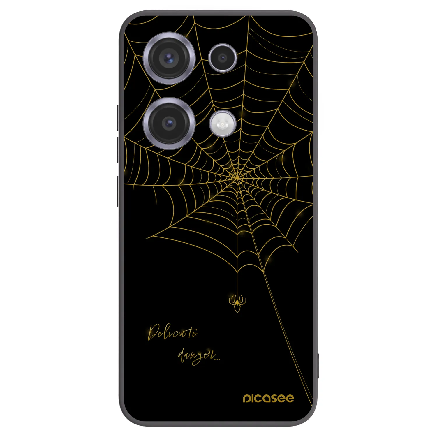 Picasee Xiaomi Redmi Note 14S Hülle - Schwarzes Silikon - Delicate danger