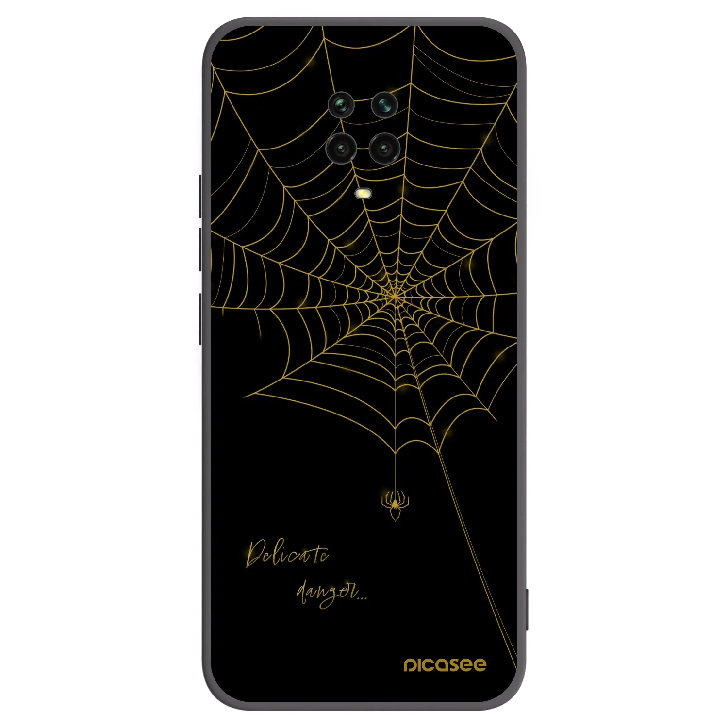 Picasee Xiaomi Redmi Note 9S Hülle - Schwarzes Silikon - Delicate danger