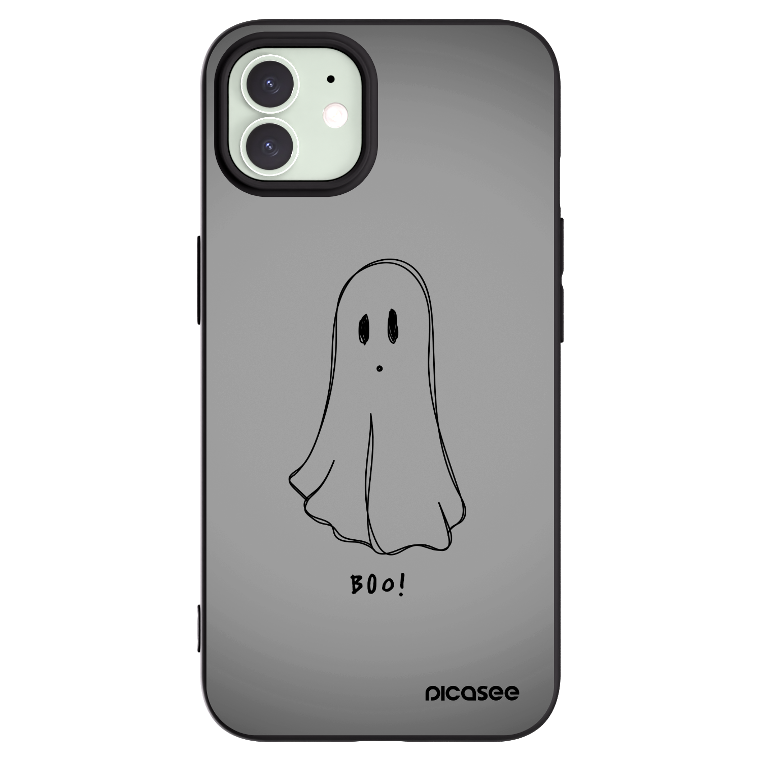 Picasee Apple iPhone 12 Hülle - Schwarzes Silikon - Ghost