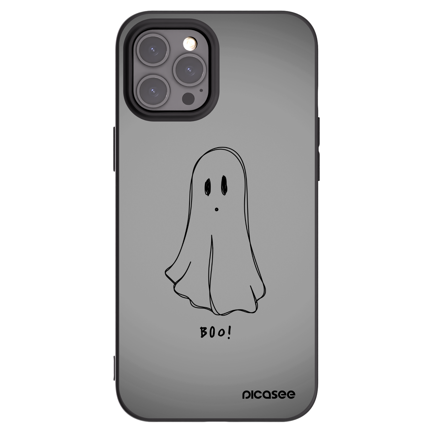 Picasee Apple iPhone 12 Pro Max Hülle - Schwarzes Silikon - Ghost