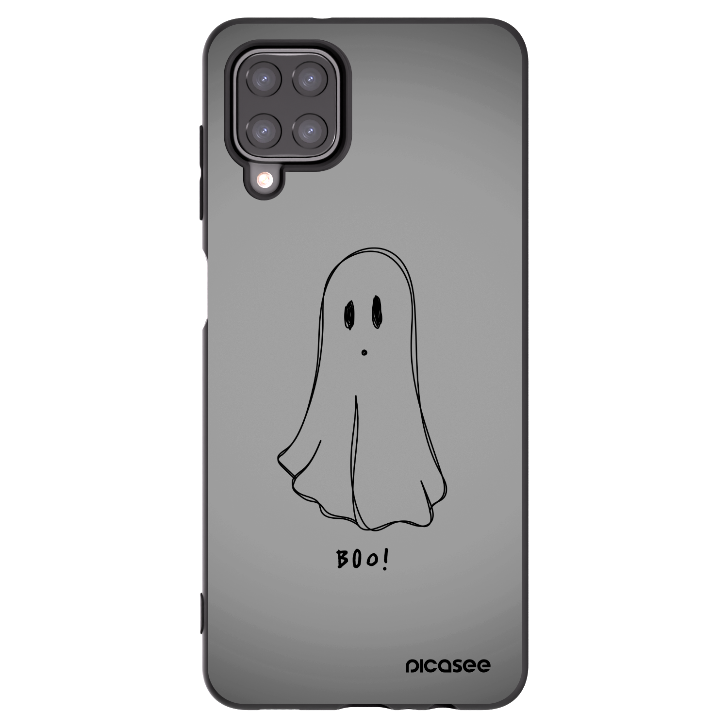Picasee Samsung Galaxy A12 A125F Hülle - Schwarzes Silikon - Ghost