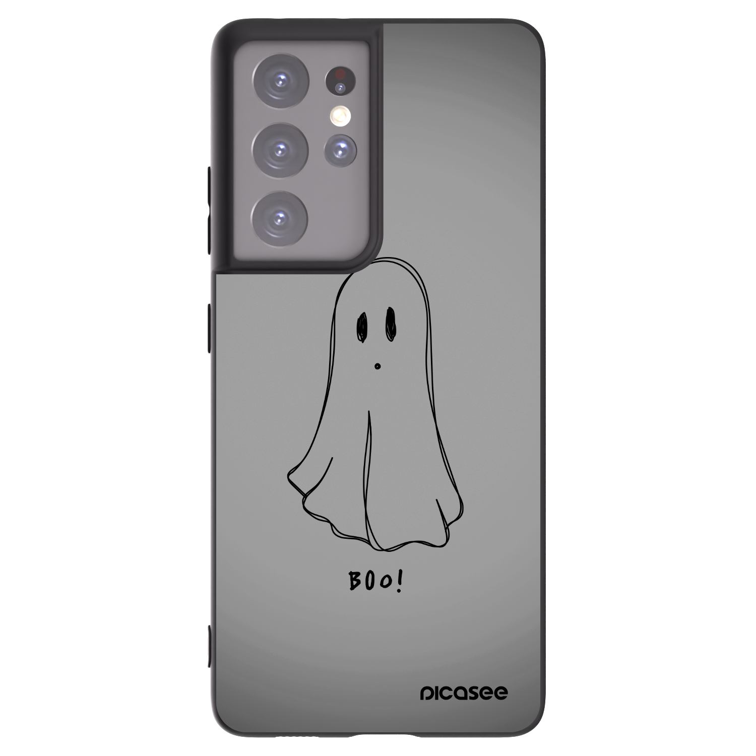 Picasee Samsung Galaxy S21 Ultra 5G G998B Hülle - Schwarzes Silikon - Ghost