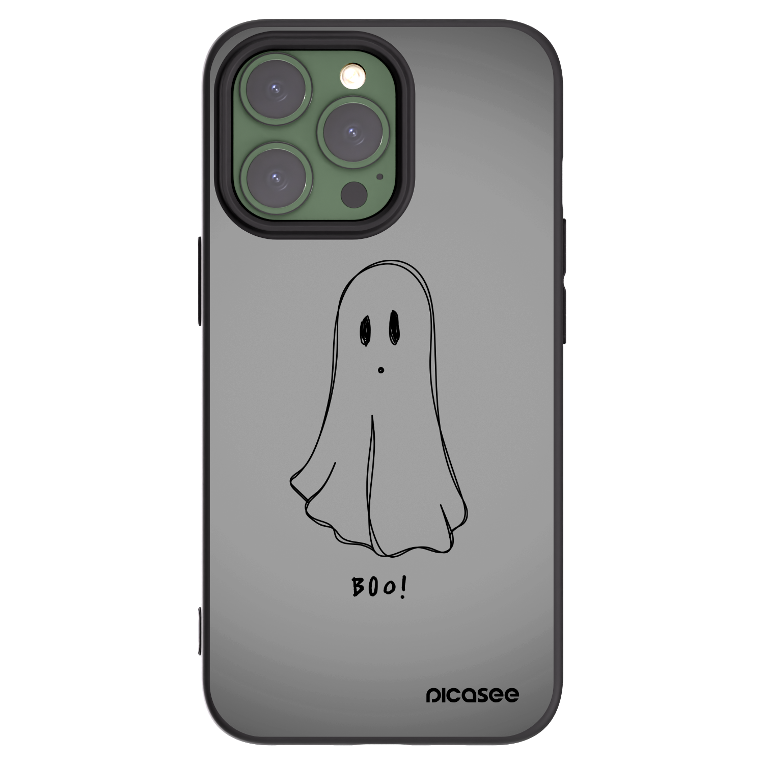 Picasee Apple iPhone 13 Pro Hülle - Schwarzes Silikon - Ghost