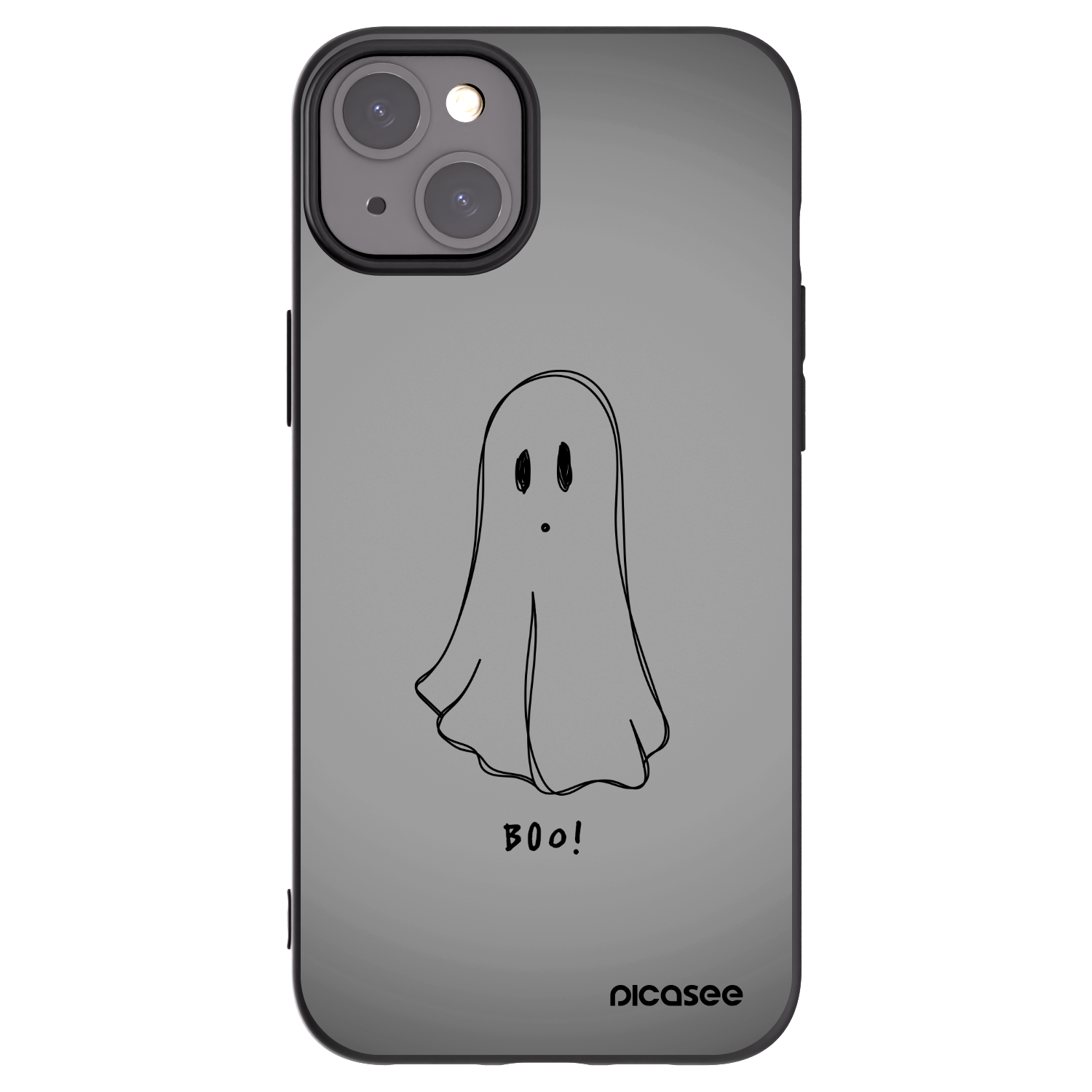 Picasee Apple iPhone 15 Plus Hülle - Schwarzes Silikon - Ghost