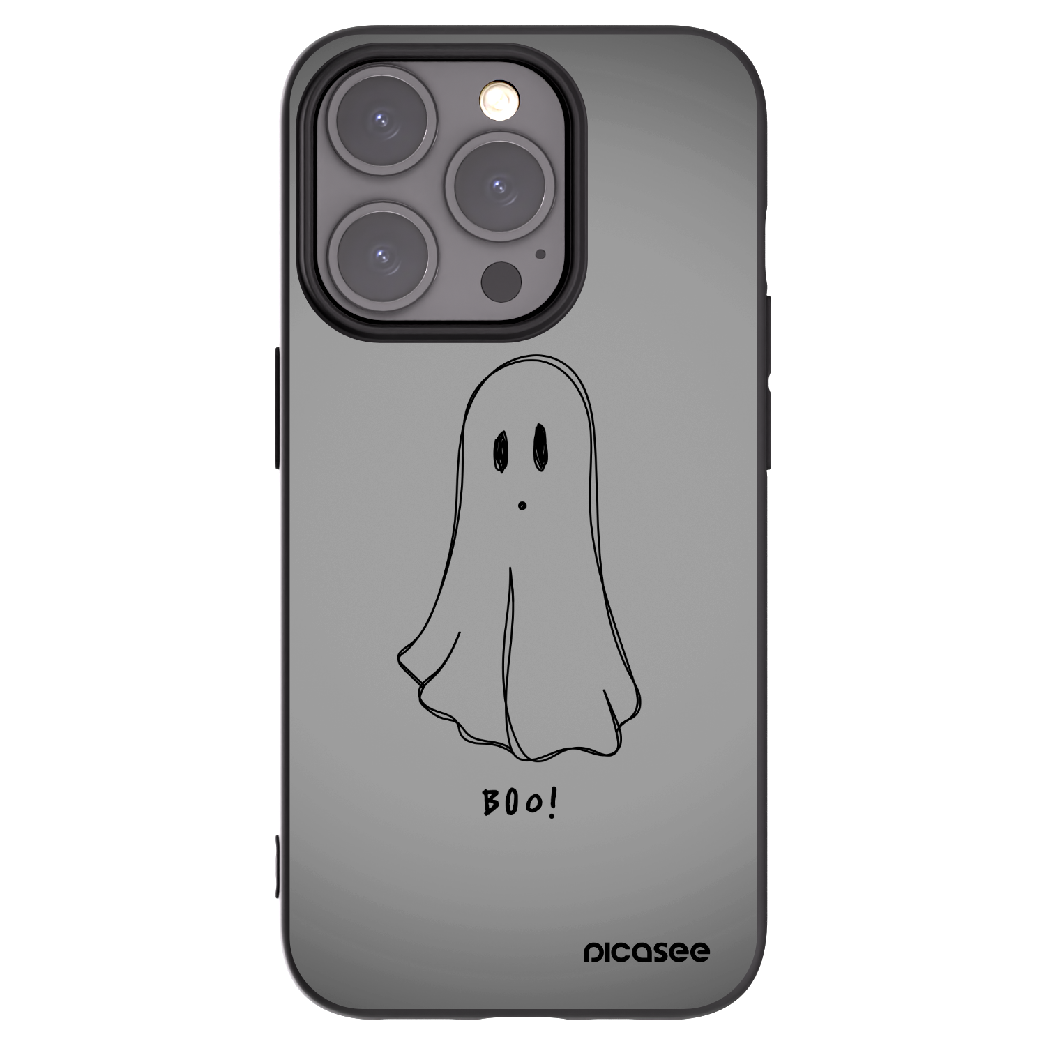 Picasee Apple iPhone 15 Pro Hülle - Schwarzes Silikon - Ghost