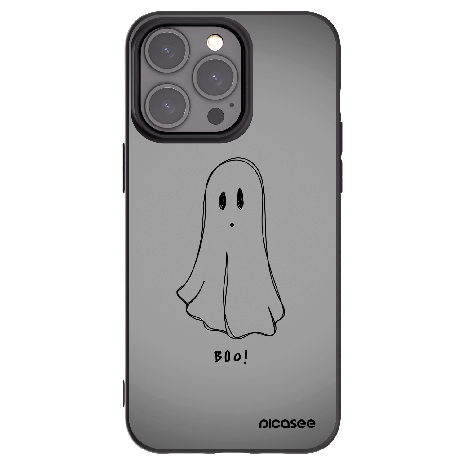 Picasee Apple iPhone 15 Pro Max Hülle - Schwarzes Silikon - Ghost