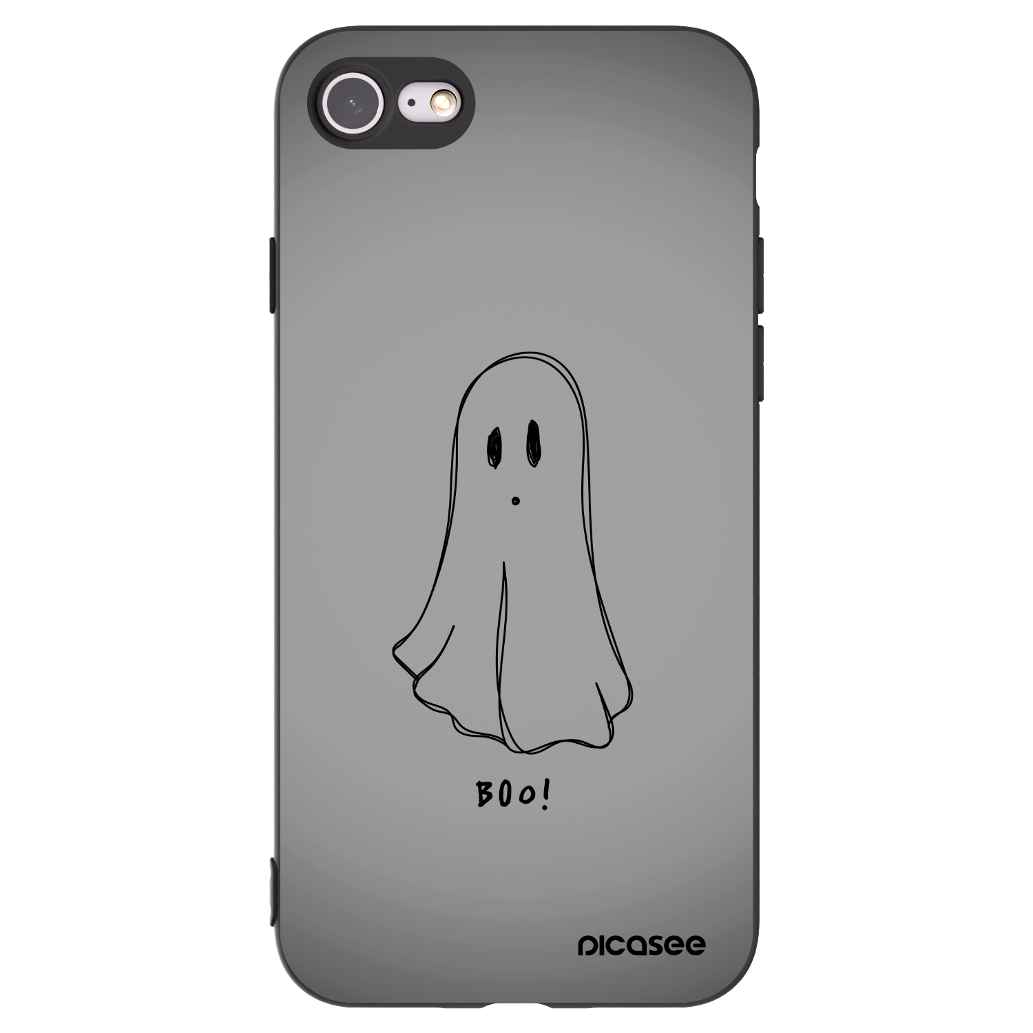 Picasee Apple iPhone 7 Hülle - Schwarzes Silikon - Ghost