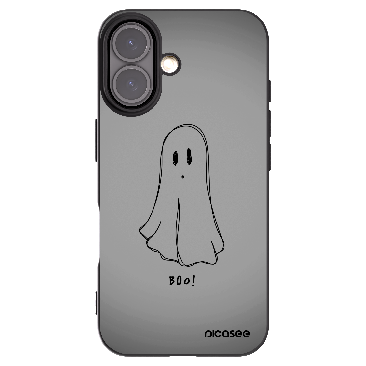 Picasee Apple iPhone 16 Hülle - Schwarzes Silikon - Ghost
