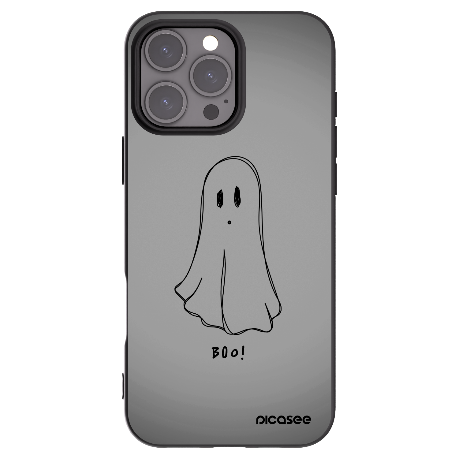 Picasee Apple iPhone 16 Pro Max Hülle - Schwarzes Silikon - Ghost