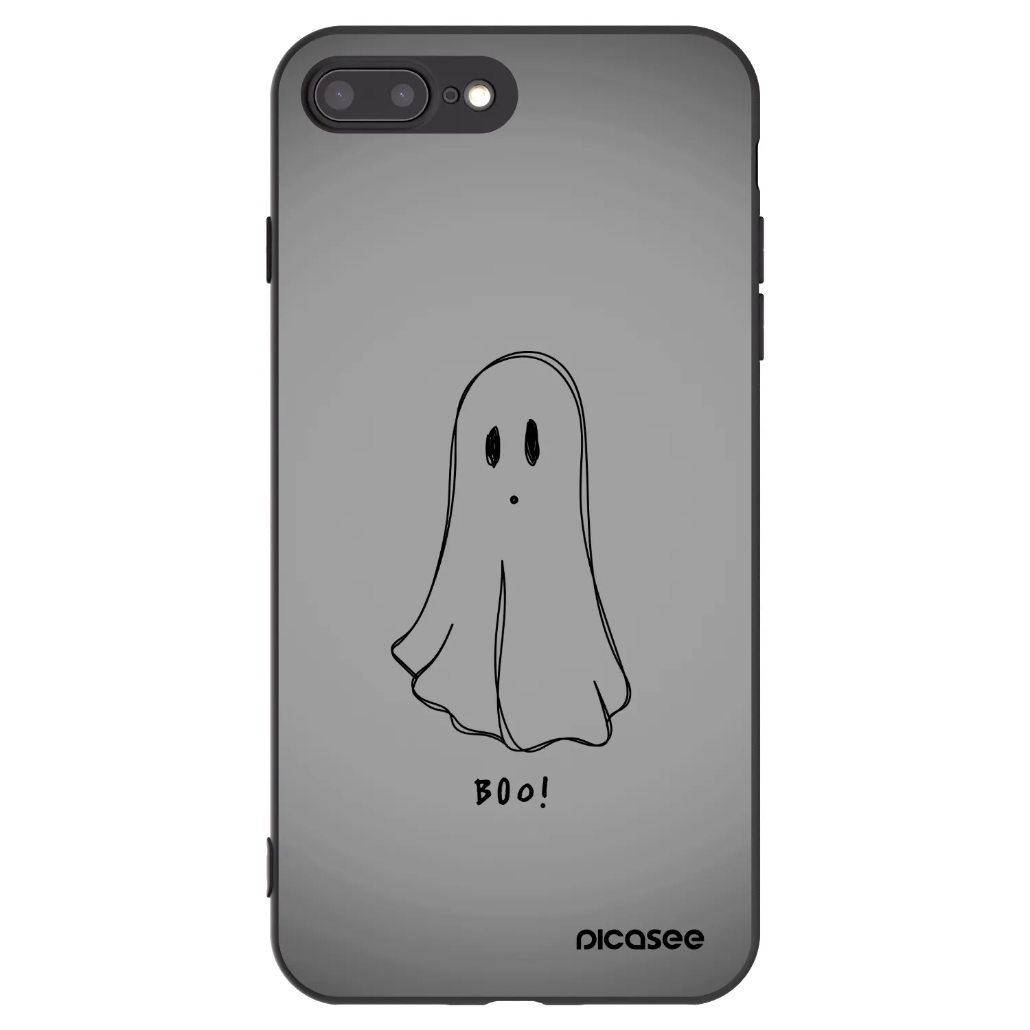 Picasee Apple iPhone 8 Plus Hülle - Schwarzes Silikon - Ghost