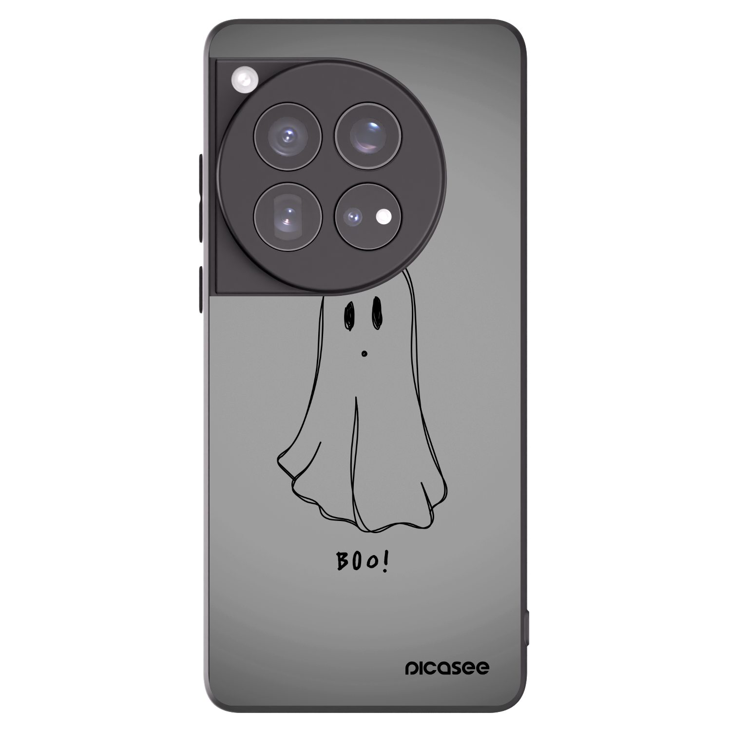 Picasee OnePlus 12 5G Hülle - Schwarzes Silikon - Ghost