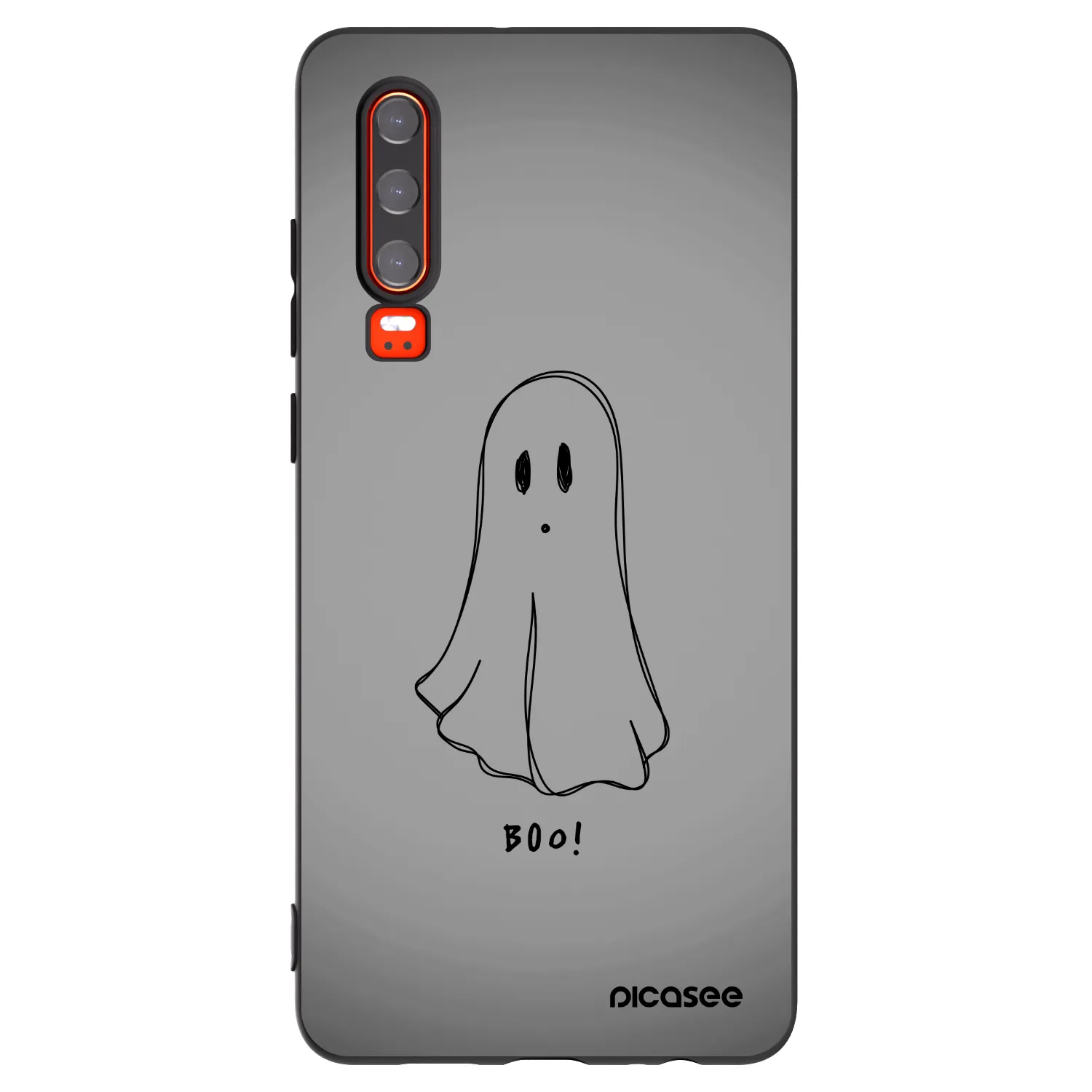 Picasee Huawei P30 Hülle - Schwarzes Silikon - Ghost
