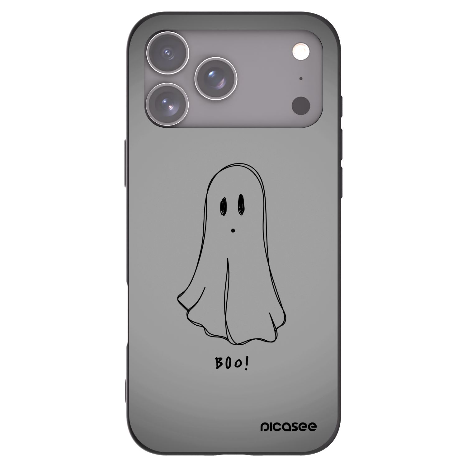 Picasee Apple iPhone 17 Pro Max Hülle - Schwarzes Silikon - Ghost