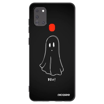 Picasee Samsung Galaxy A21s Hülle - Schwarzes Silikon - Ghost 2