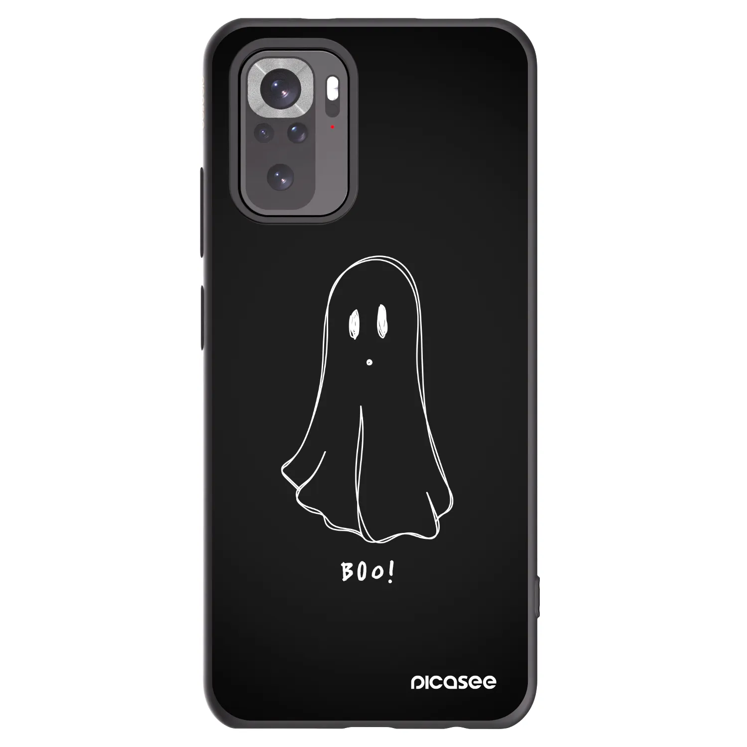Picasee Xiaomi Redmi Note 10 Hülle - Schwarzes Silikon - Ghost 2