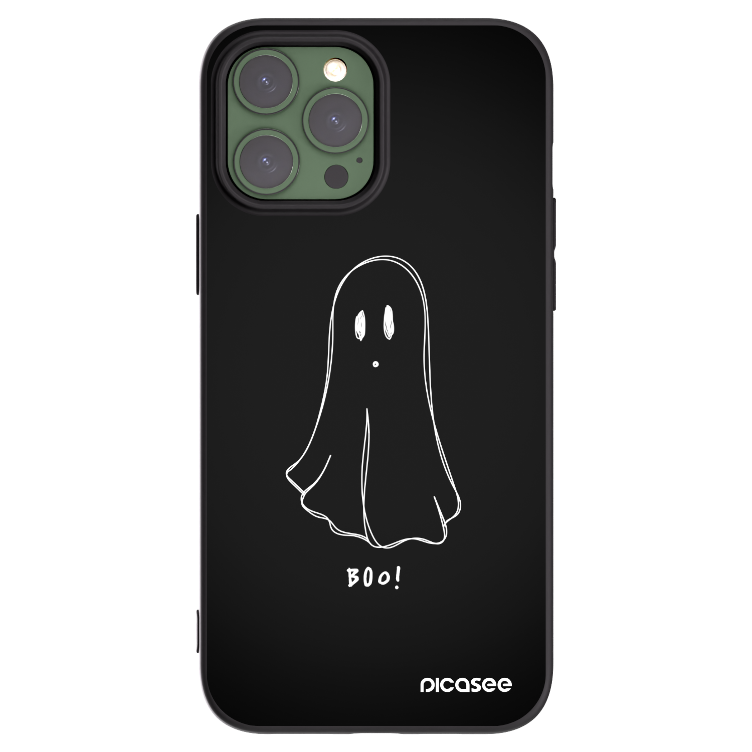 Picasee Apple iPhone 13 Pro Max Hülle - Schwarzes Silikon - Ghost 2