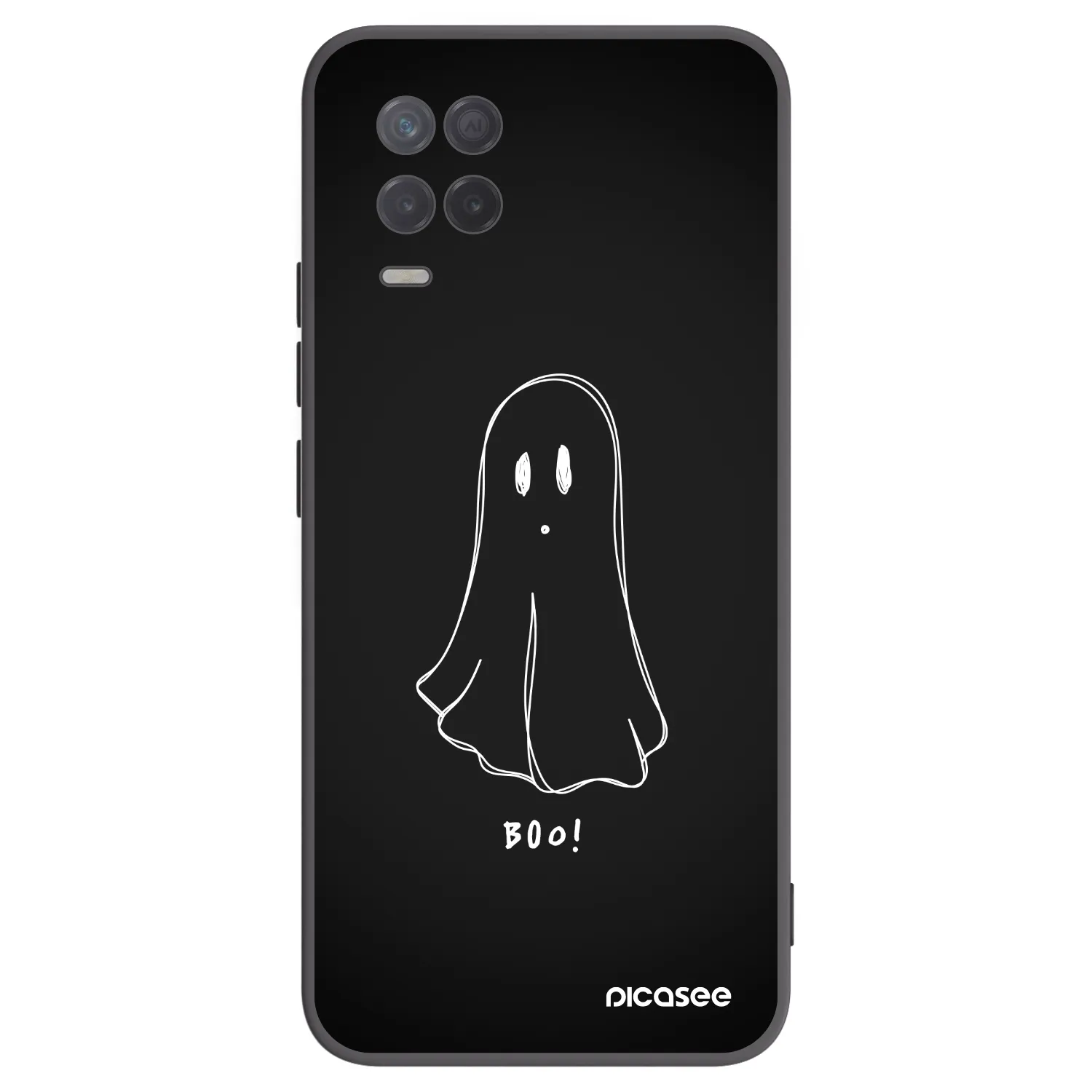 Picasee Realme 8 5G Hülle - Schwarzes Silikon - Ghost 2