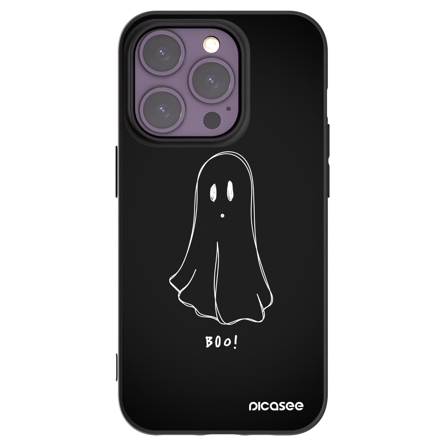 Picasee Apple iPhone 14 Pro Hülle - Schwarzes Silikon - Ghost 2