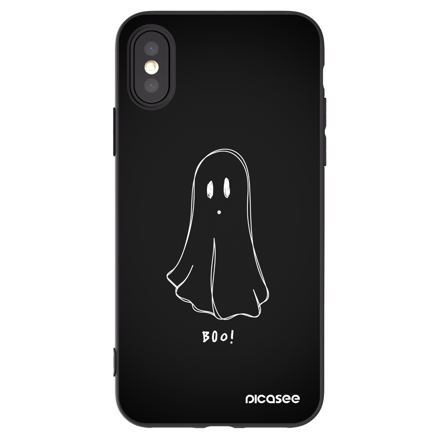 Picasee Apple iPhone X/XS Hülle - Schwarzes Silikon - Ghost 2