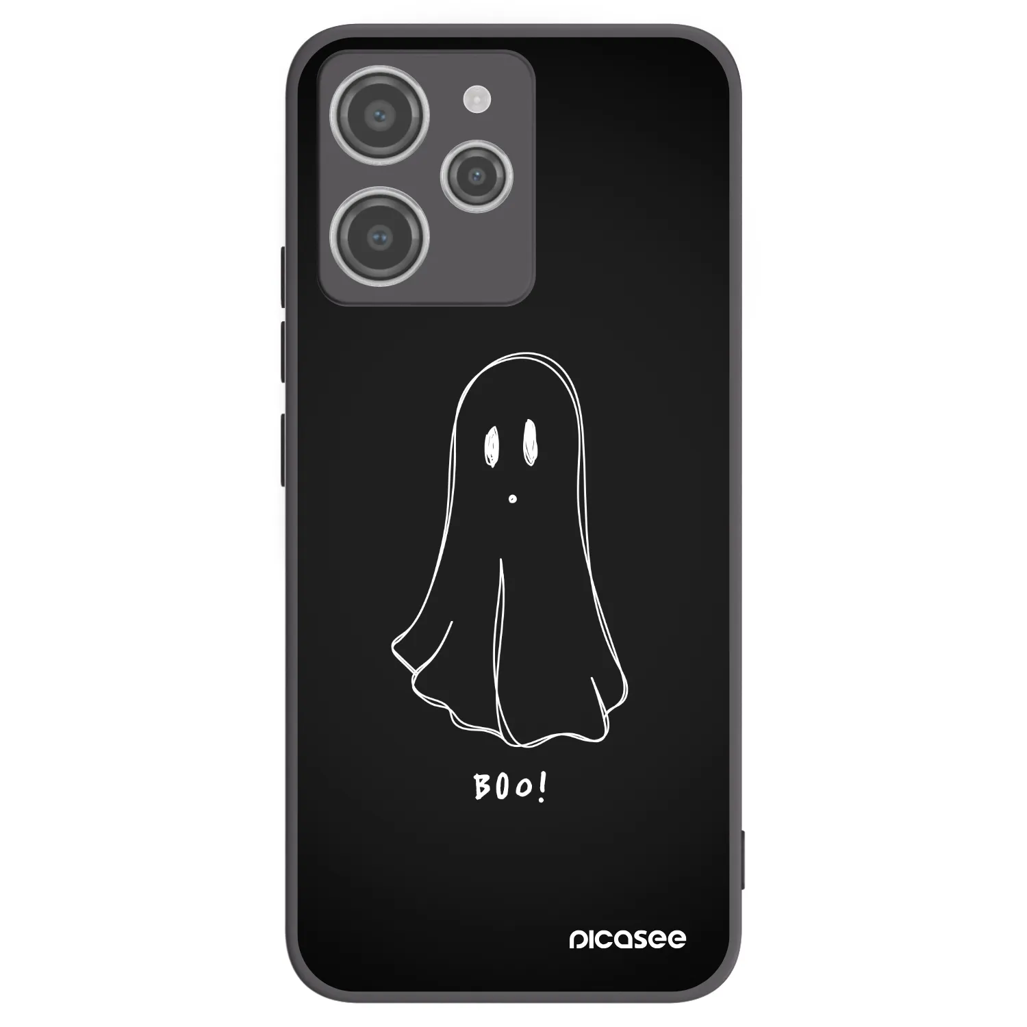 Picasee Xiaomi Redmi 12 4G Hülle - Schwarzes Silikon - Ghost 2