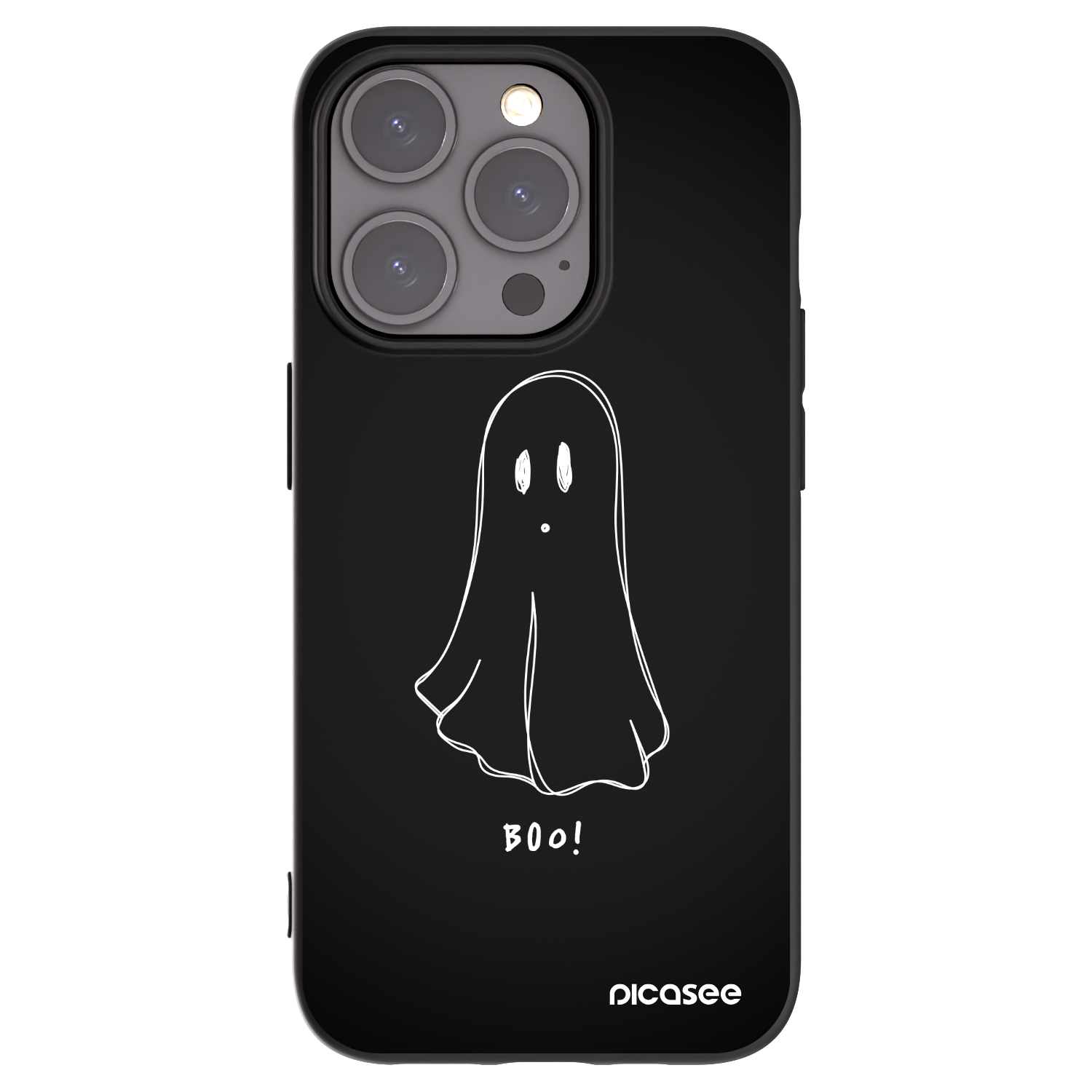 Picasee Apple iPhone 15 Pro Hülle - Schwarzes Silikon - Ghost 2