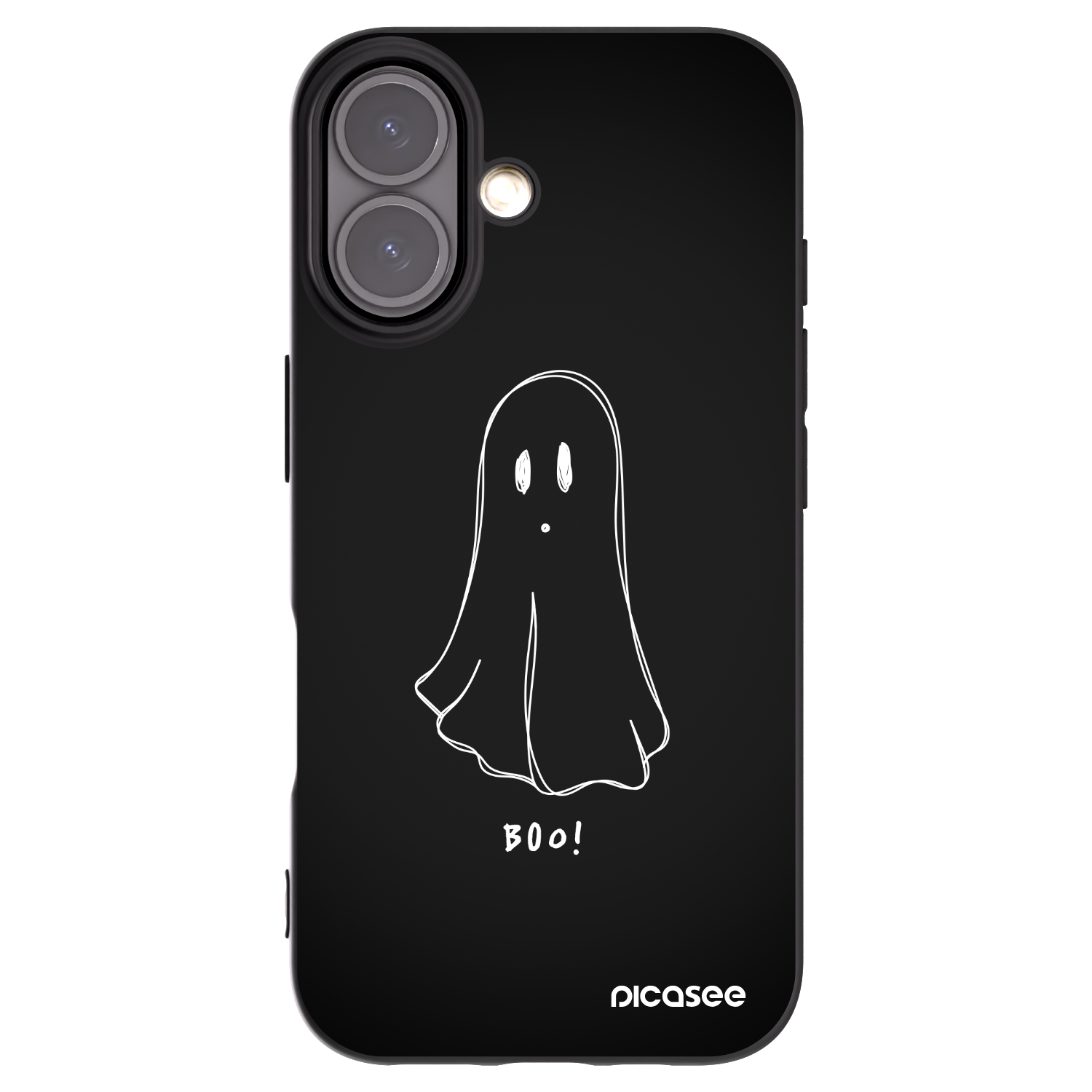 Picasee Apple iPhone 16 Hülle - Schwarzes Silikon - Ghost 2