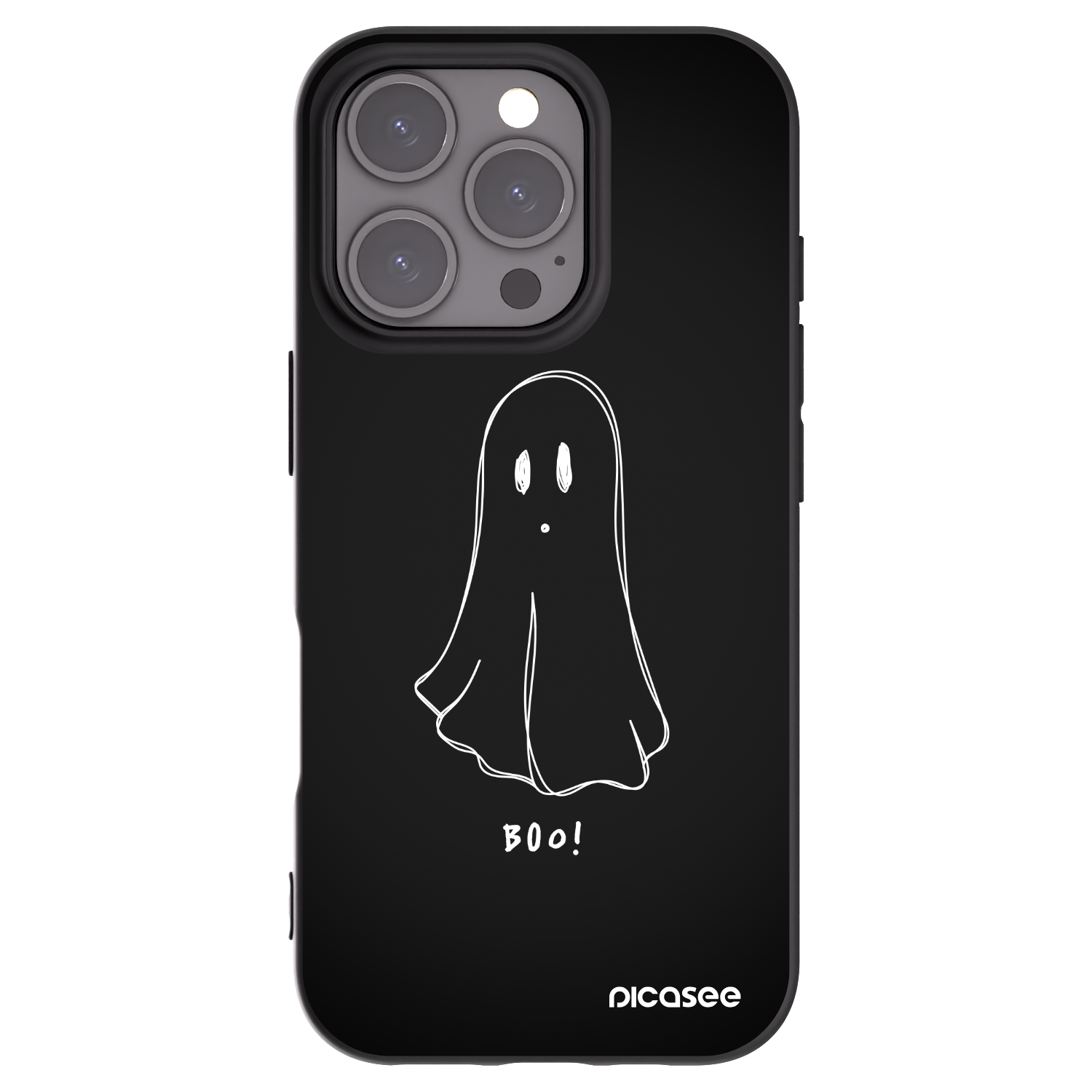 Picasee Apple iPhone 16 Pro Hülle - Schwarzes Silikon - Ghost 2