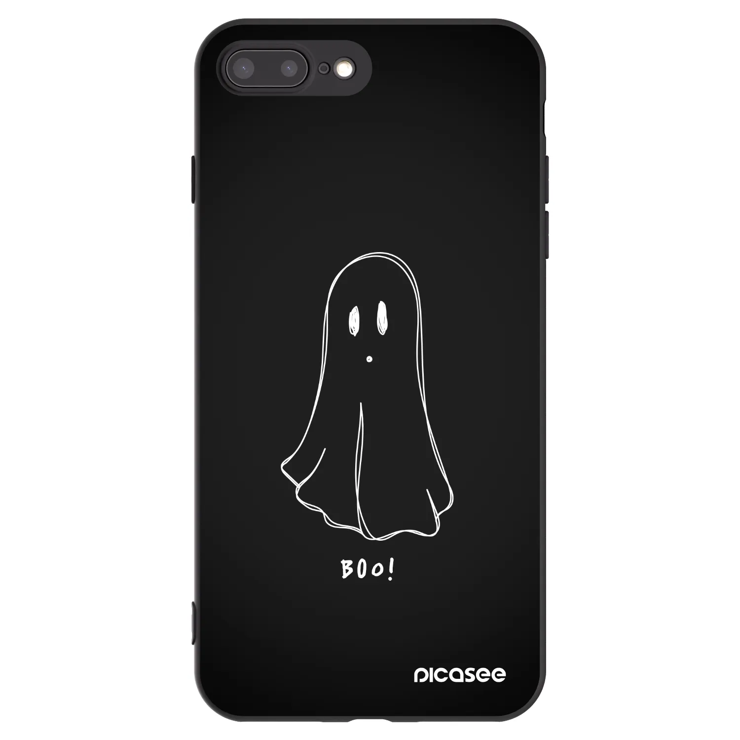 Picasee Apple iPhone 8 Plus Hülle - Schwarzes Silikon - Ghost 2