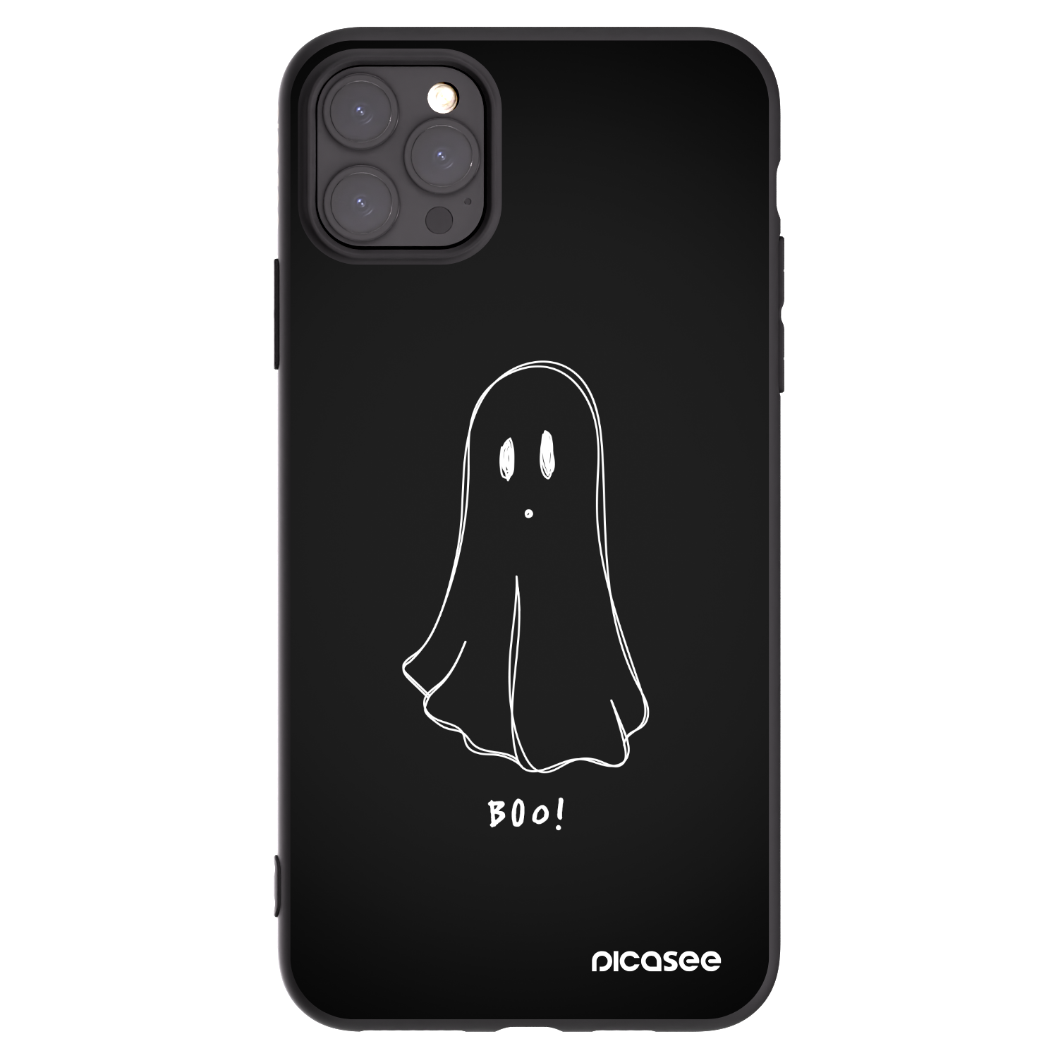 Picasee Apple iPhone 11 Pro Max Hülle - Schwarzes Silikon - Ghost 2