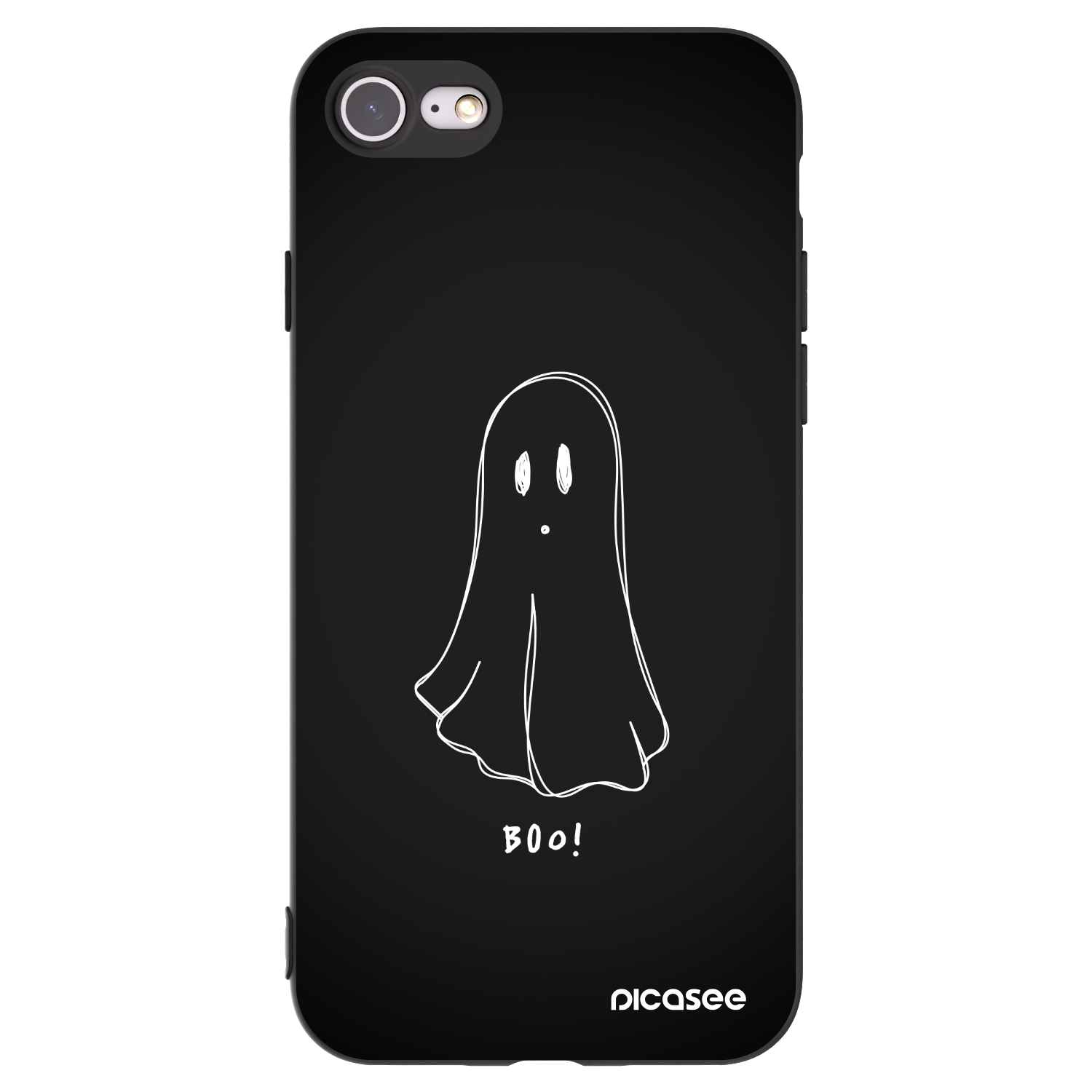 Picasee Apple iPhone SE 2020 Hülle - Schwarzes Silikon - Ghost 2
