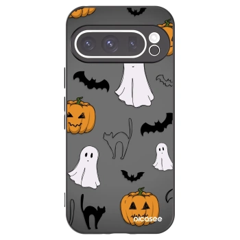 Picasee Google Pixel 9 Pro Hülle - Schwarzes Silikon - Spooky crew