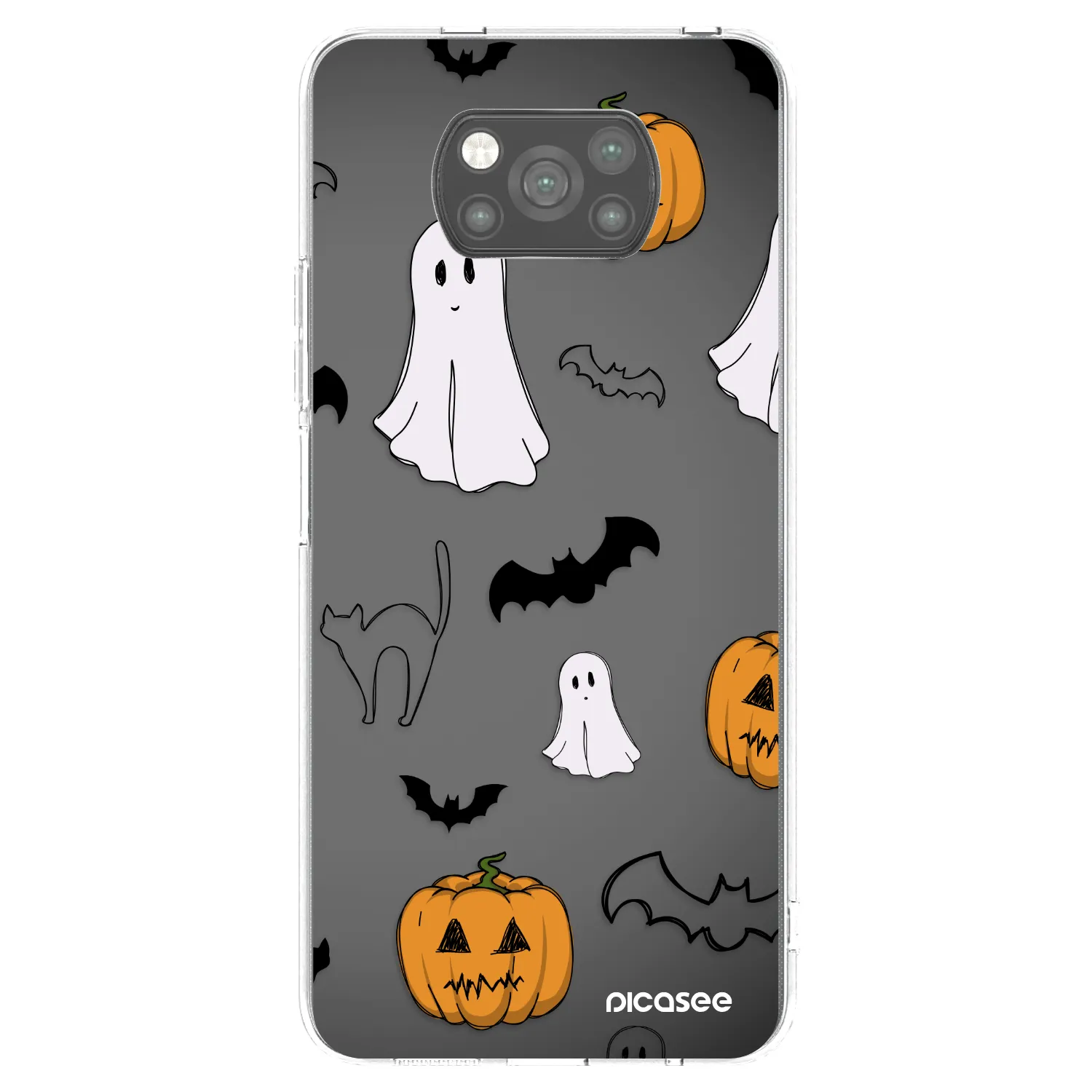 Picasee Xiaomi Poco X3 Hülle - Schwarzes Silikon - Spooky crew