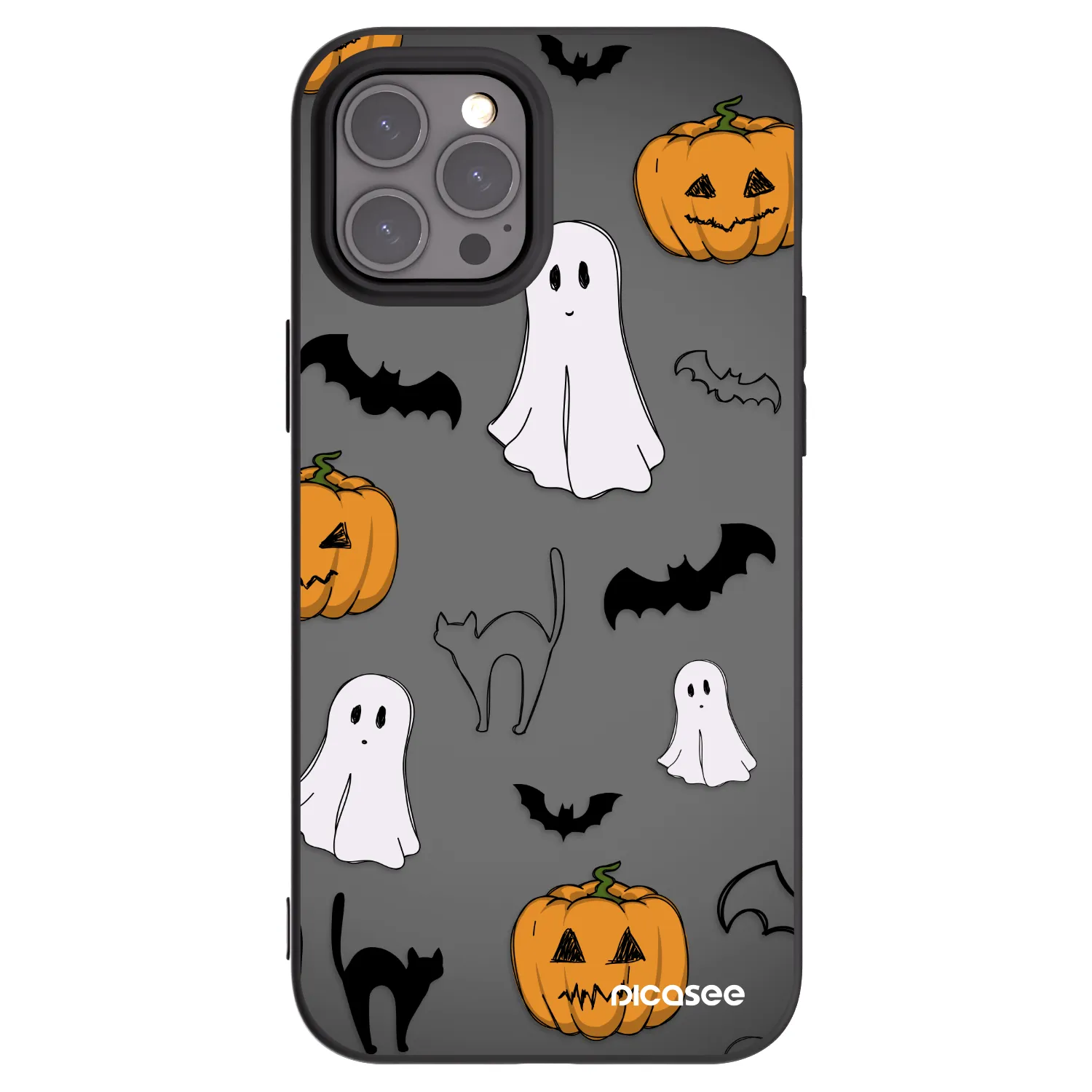 Picasee Apple iPhone 12 Pro Max Hülle - Schwarzes Silikon - Spooky crew