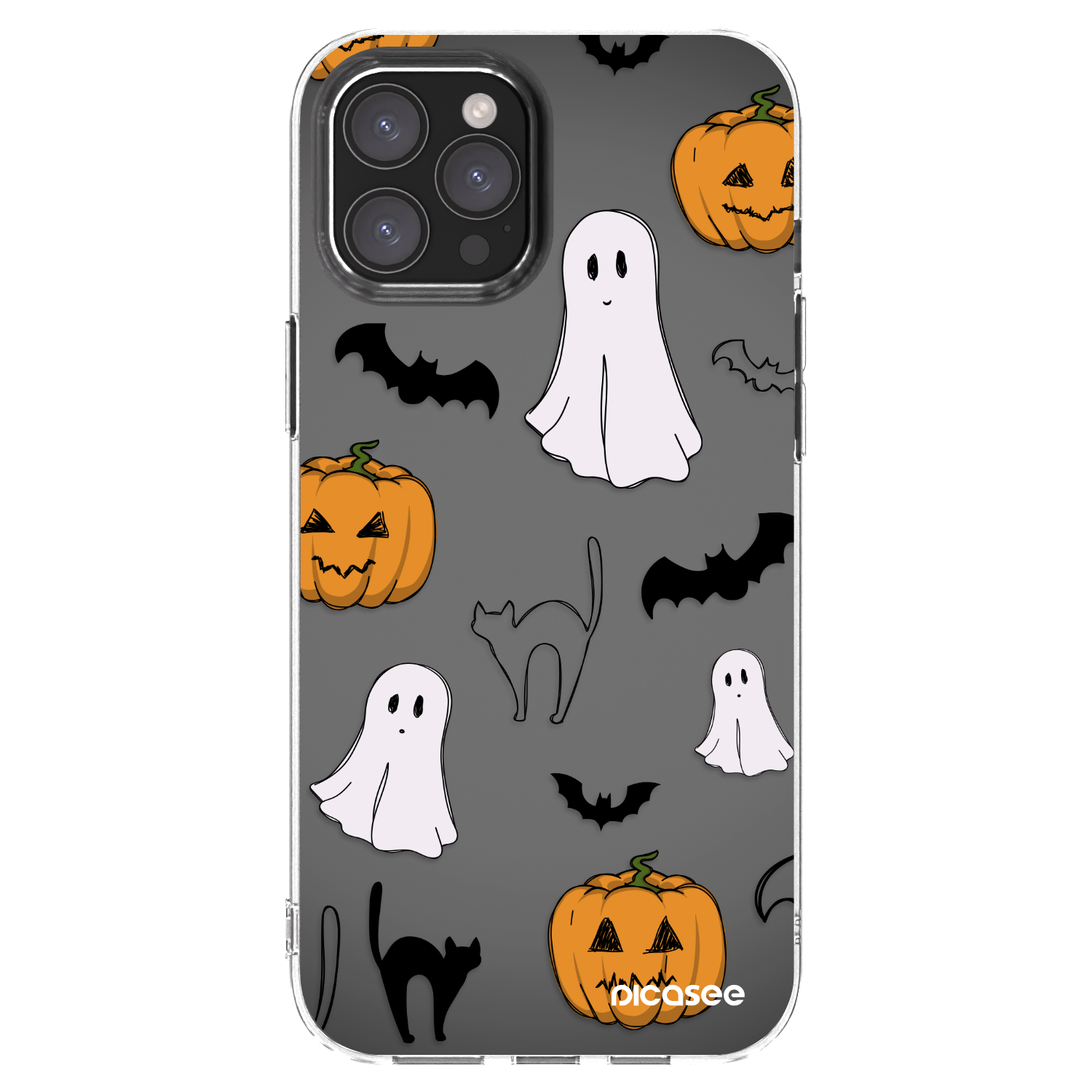 Picasee Apple iPhone 12 Pro Max Hülle - Transparentes Silikon - Spooky crew