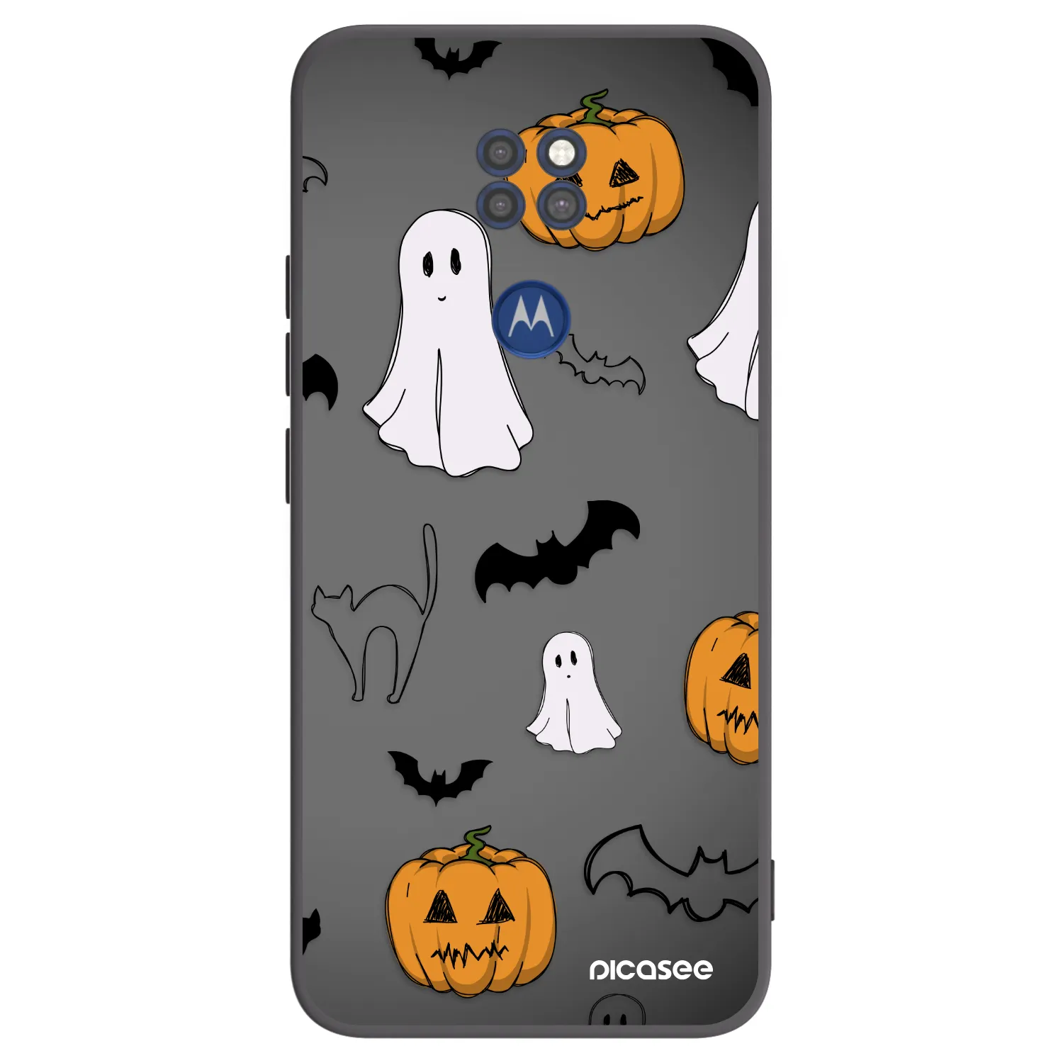 Picasee Motorola Moto G9 Play Hülle - Schwarzes Silikon - Spooky crew