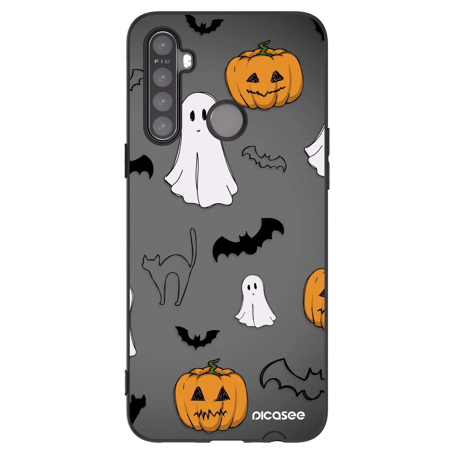 Picasee Realme 5 Hülle - Schwarzes Silikon - Spooky crew