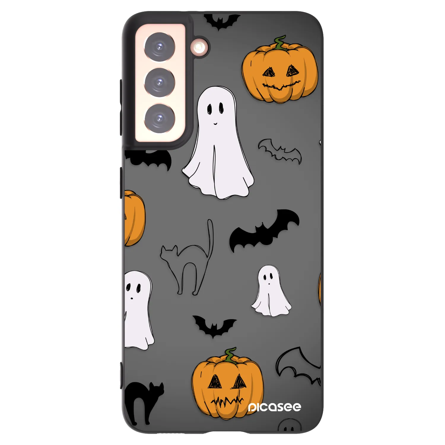 Picasee Samsung Galaxy S21 5G G991B Hülle - Schwarzes Silikon - Spooky crew