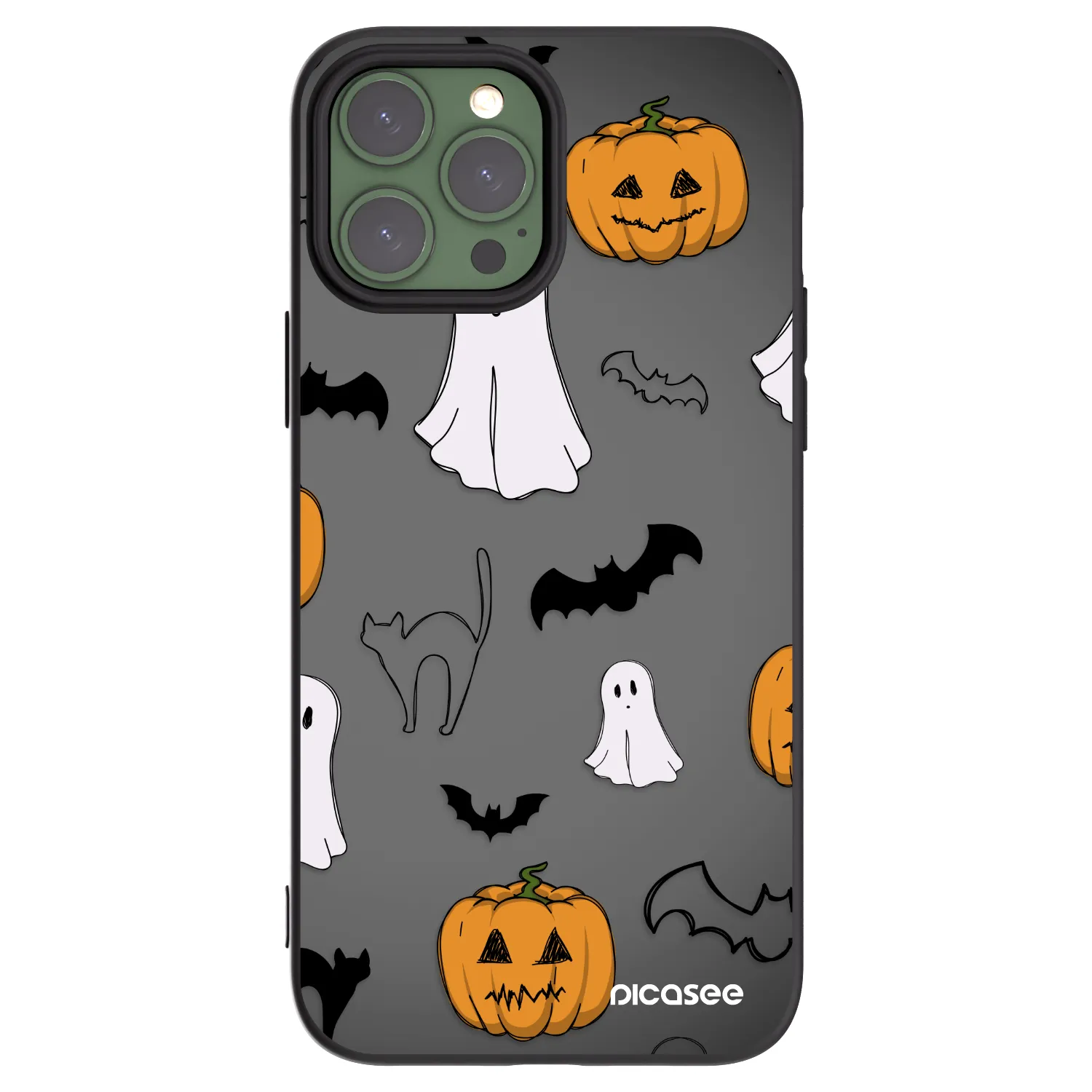 Picasee Apple iPhone 13 Pro Max Hülle - Schwarzes Silikon - Spooky crew