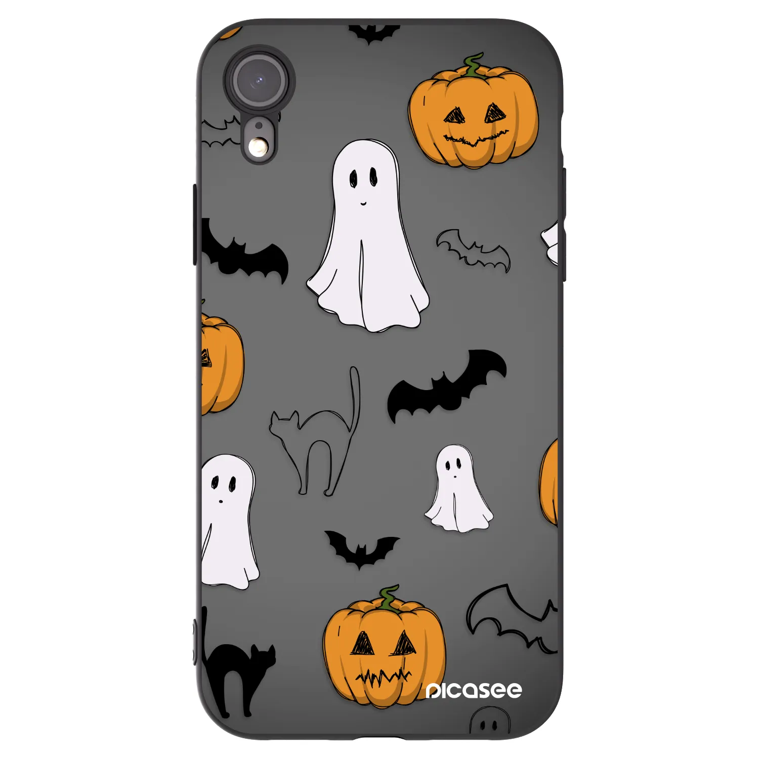 Picasee Apple iPhone XR Hülle - Schwarzes Silikon - Spooky crew