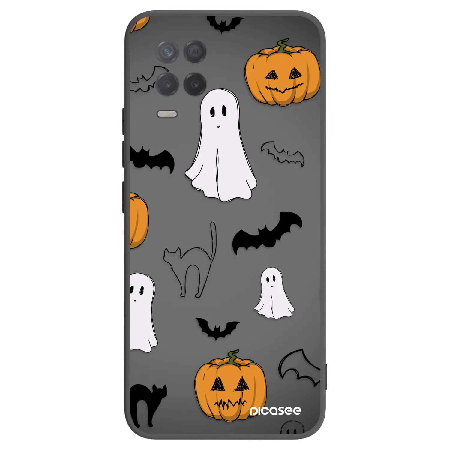 Picasee Realme 8 5G Hülle - Schwarzes Silikon - Spooky crew