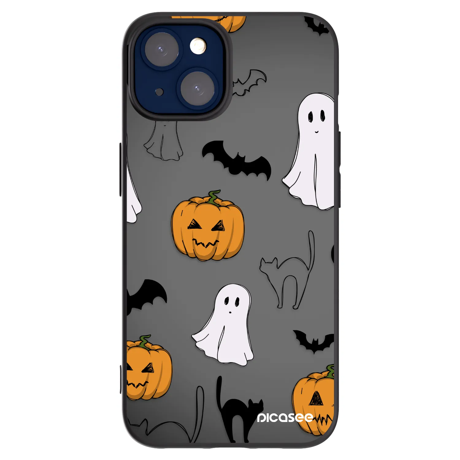 Picasee Apple iPhone 14 Hülle - Schwarzes Silikon - Spooky crew