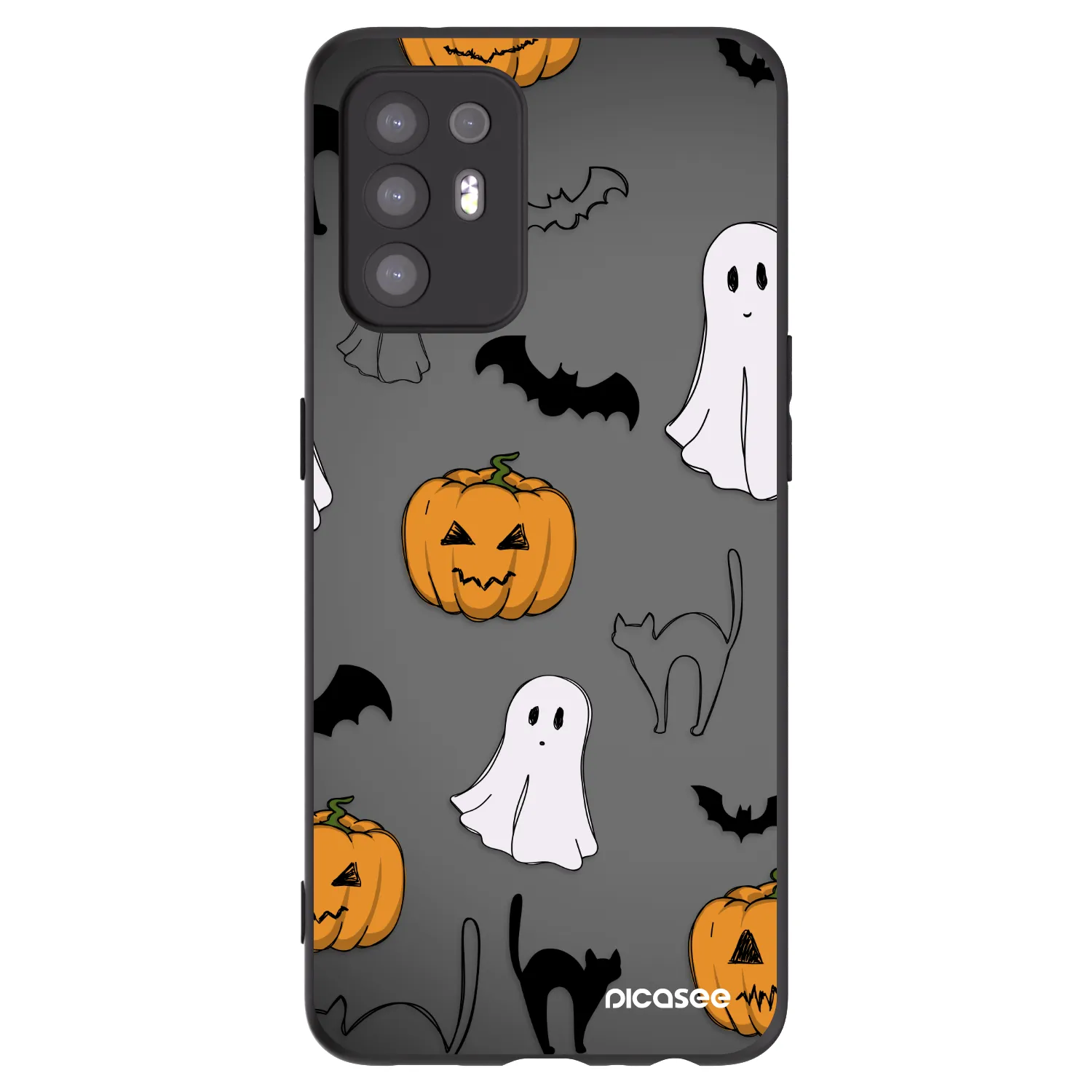 Picasee OPPO A94 5G Hülle - Schwarzes Silikon - Spooky crew