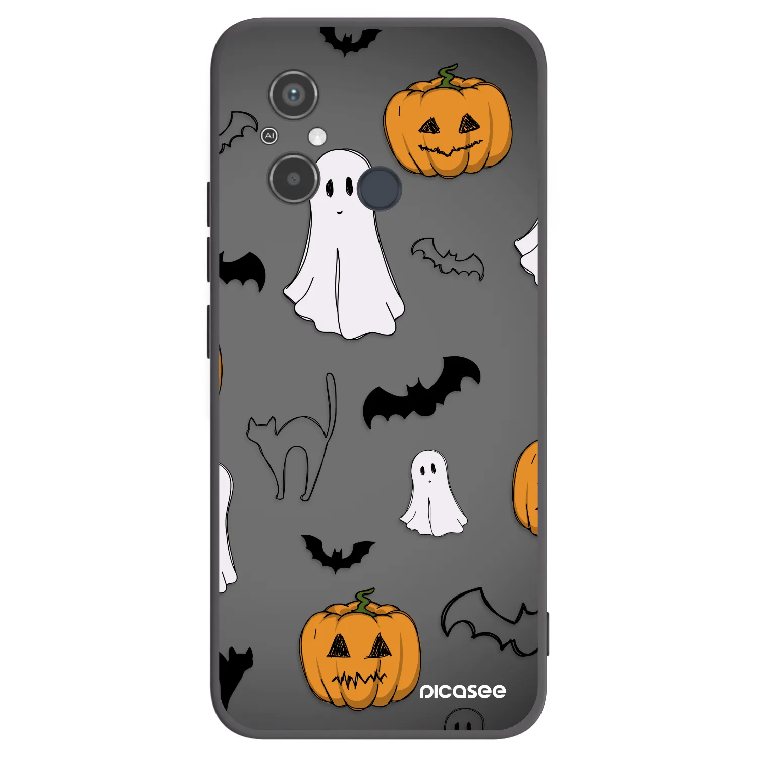 Picasee Xiaomi Redmi 12C Hülle - Schwarzes Silikon - Spooky crew
