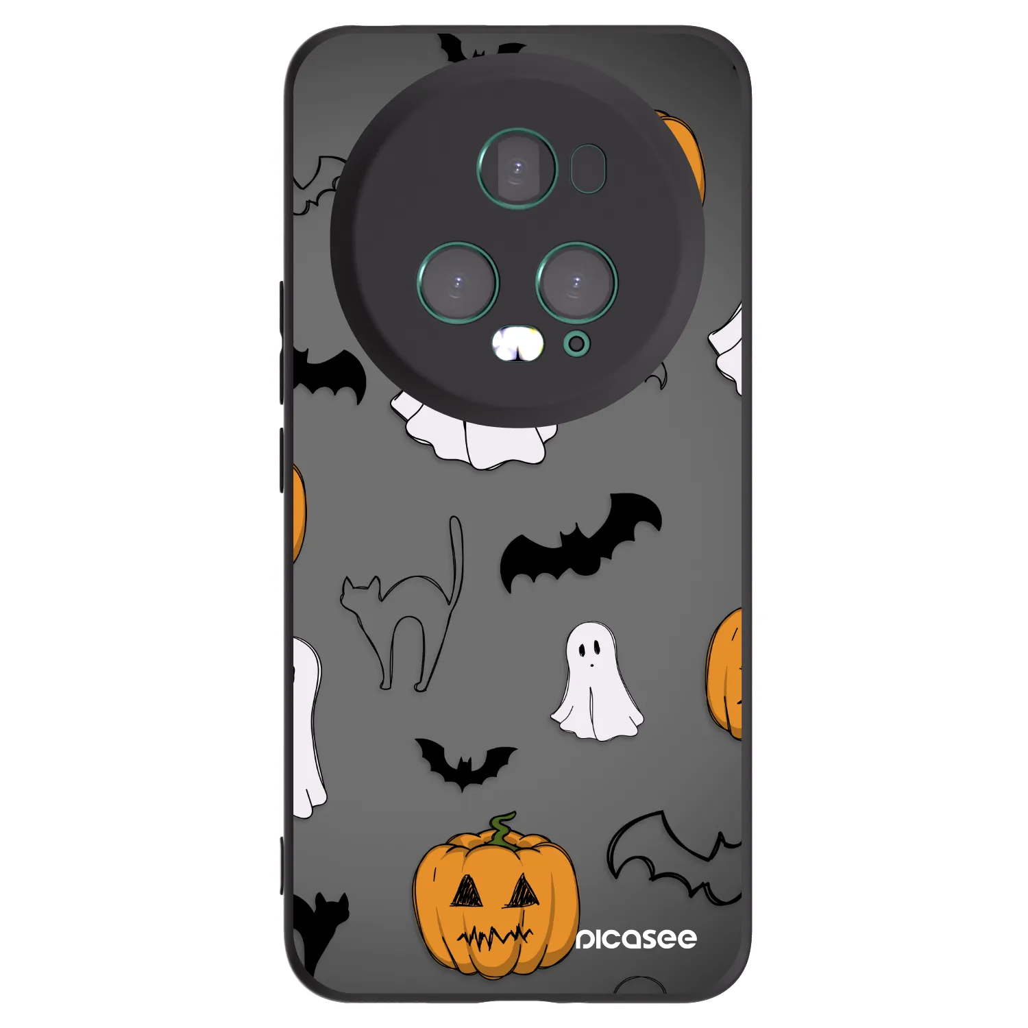 Picasee Honor Magic5 Pro Hülle - Schwarzes Silikon - Spooky crew