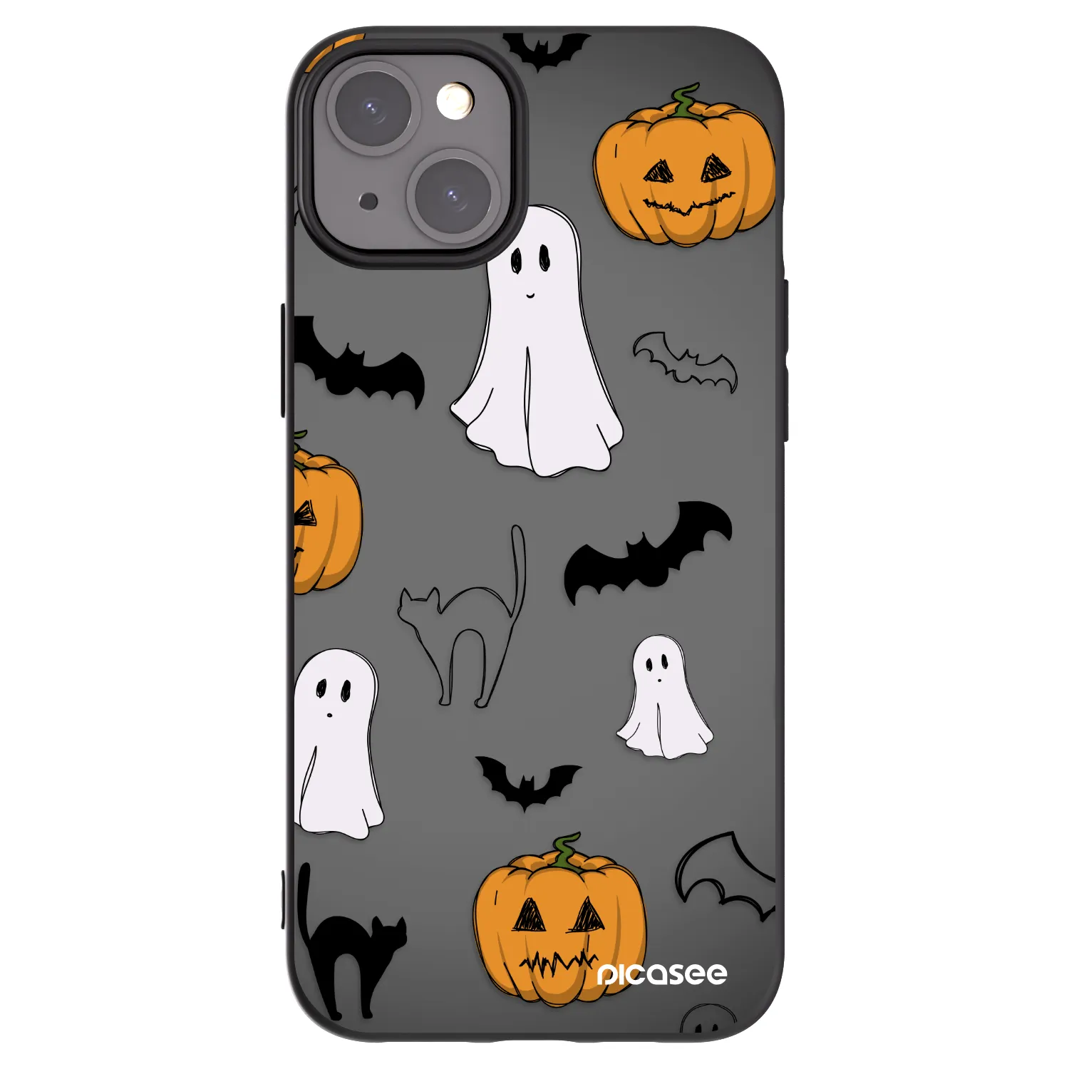 Picasee Apple iPhone 15 Plus Hülle - Schwarzes Silikon - Spooky crew