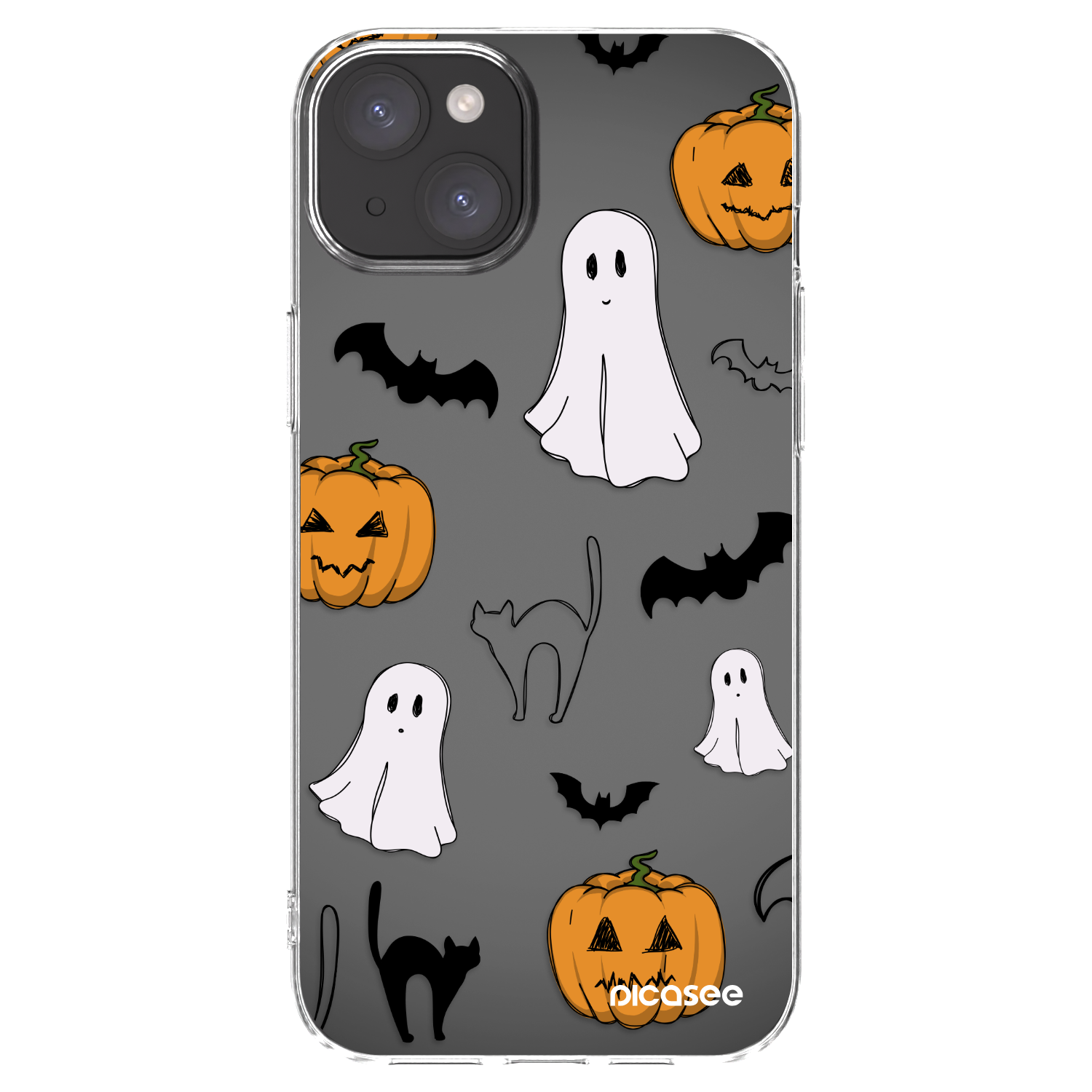Picasee Apple iPhone 15 Plus Hülle - Transparentes Silikon - Spooky crew