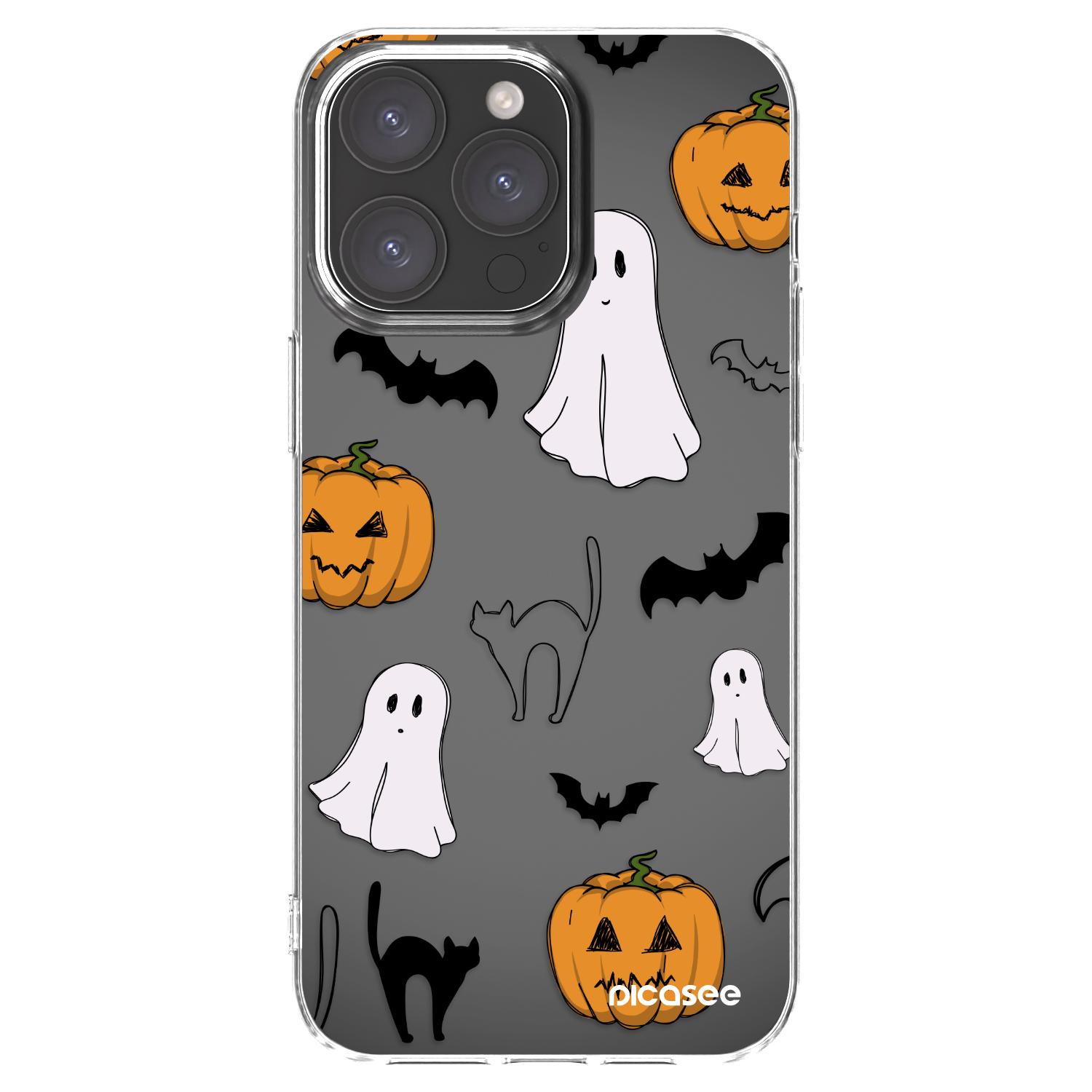 Picasee Apple iPhone 15 Pro Max Hülle - Transparentes Silikon - Spooky crew