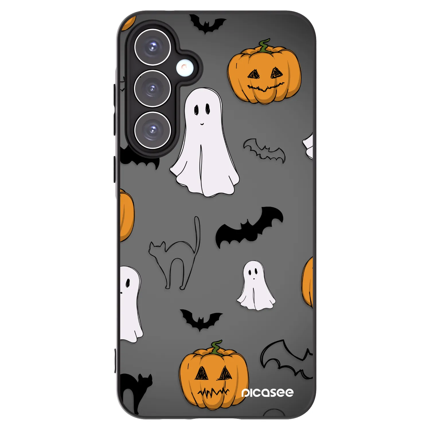 Picasee Samsung Galaxy A55 5G A556B Hülle - Schwarzes Silikon - Spooky crew