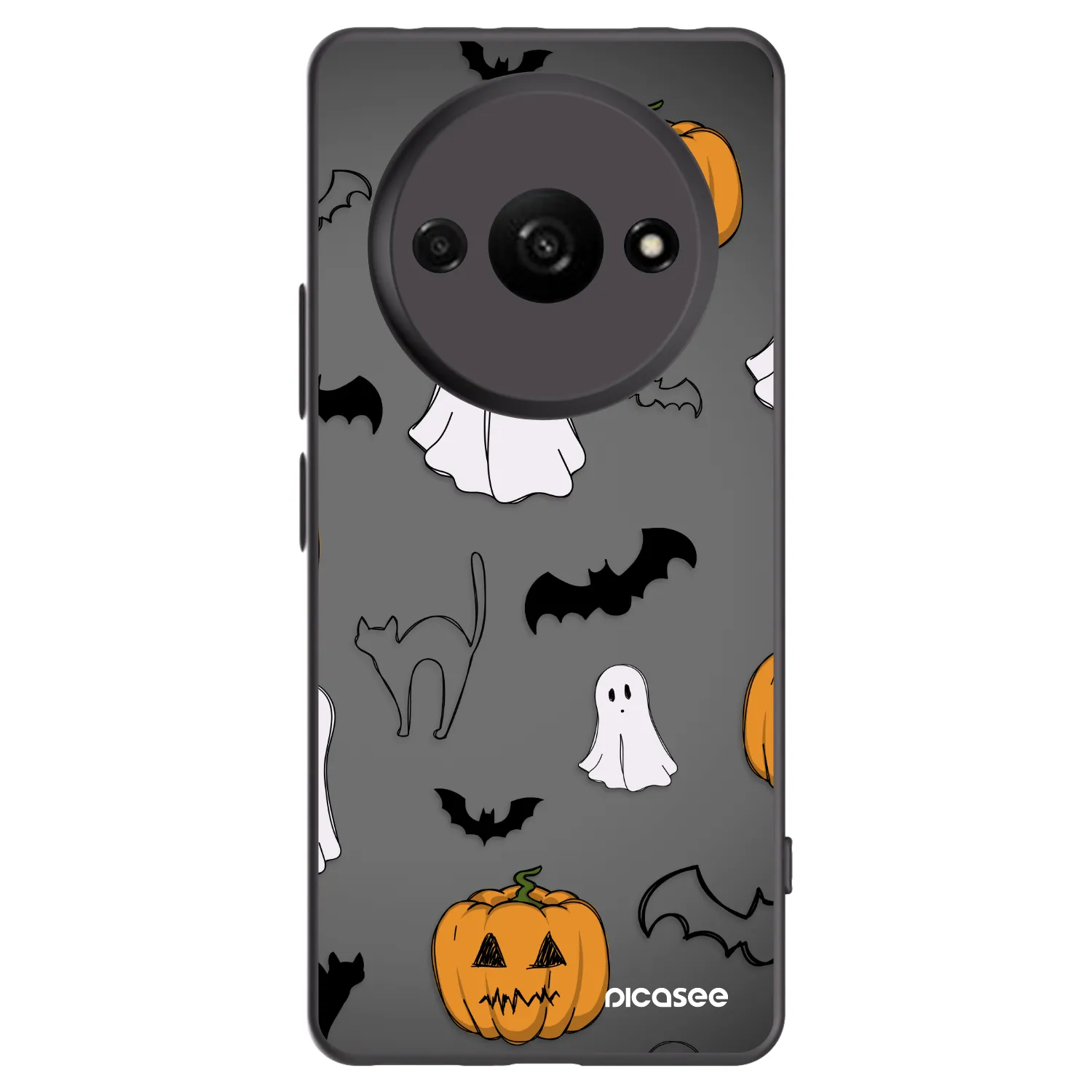 Picasee Xiaomi Redmi A3 Hülle - Schwarzes Silikon - Spooky crew
