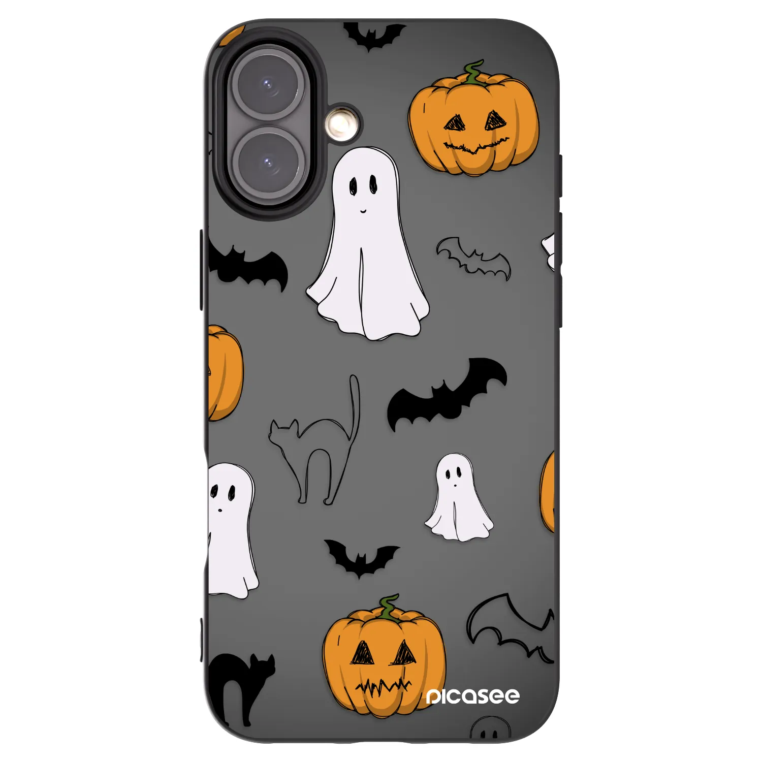 Picasee Apple iPhone 16 Plus Hülle - Schwarzes Silikon - Spooky crew
